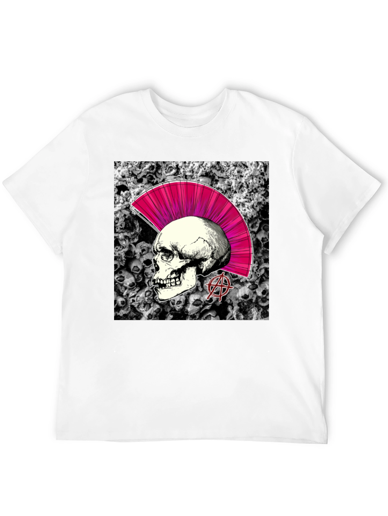 Skull Punk Graphic T-Shirt - Black