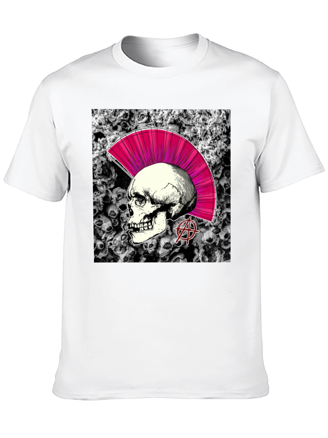 Skull Punk Graphic T-Shirt - Black