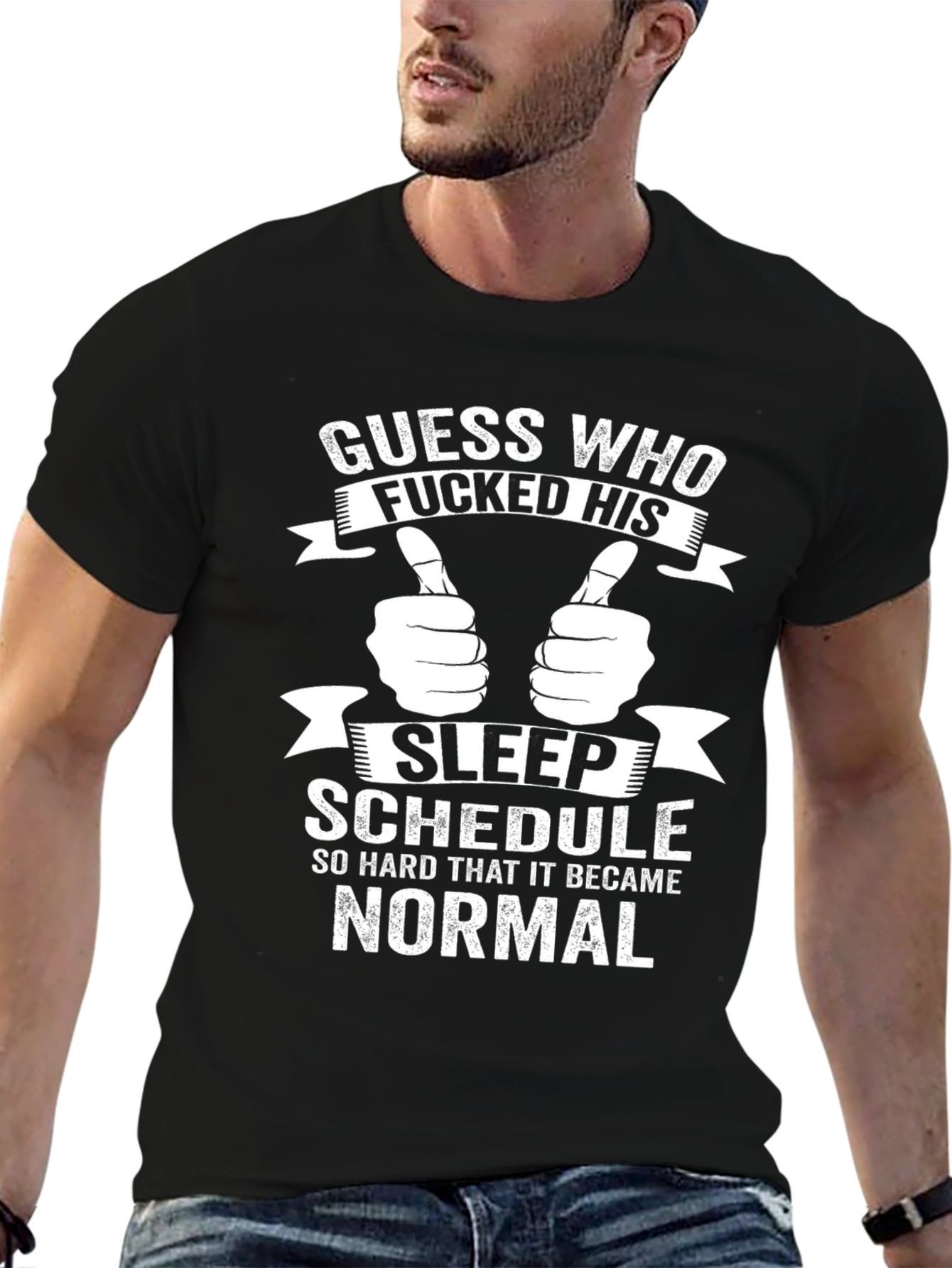 Funny Sleep Schedule Graphic Tee - Black