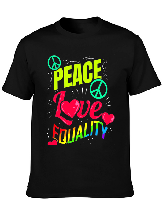 Peace Love Equality Graphic Tee - Rainbow Pride Shirt