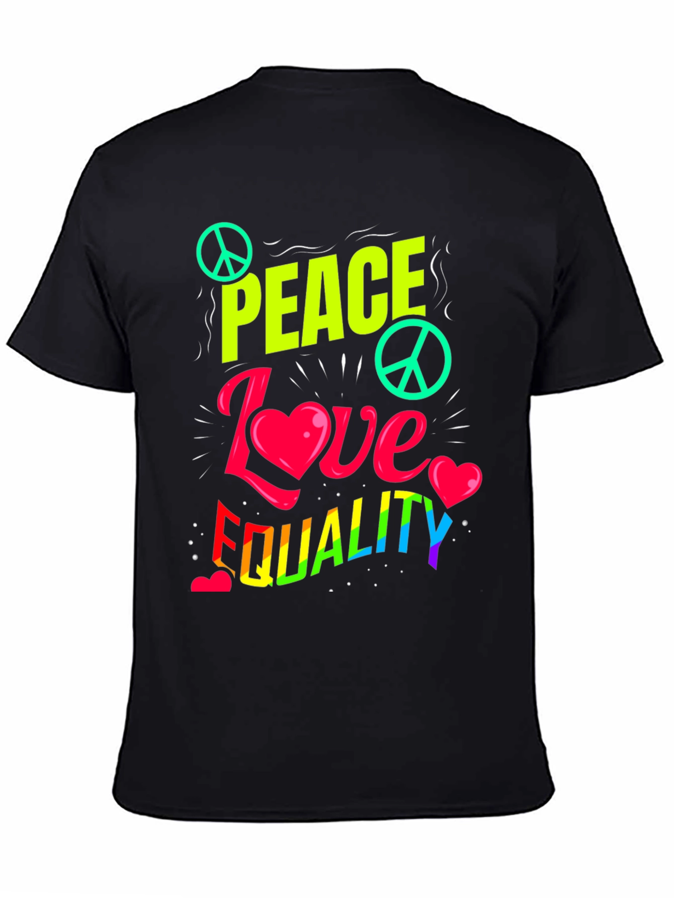 Peace Love Equality Graphic Tee - Rainbow Pride Shirt