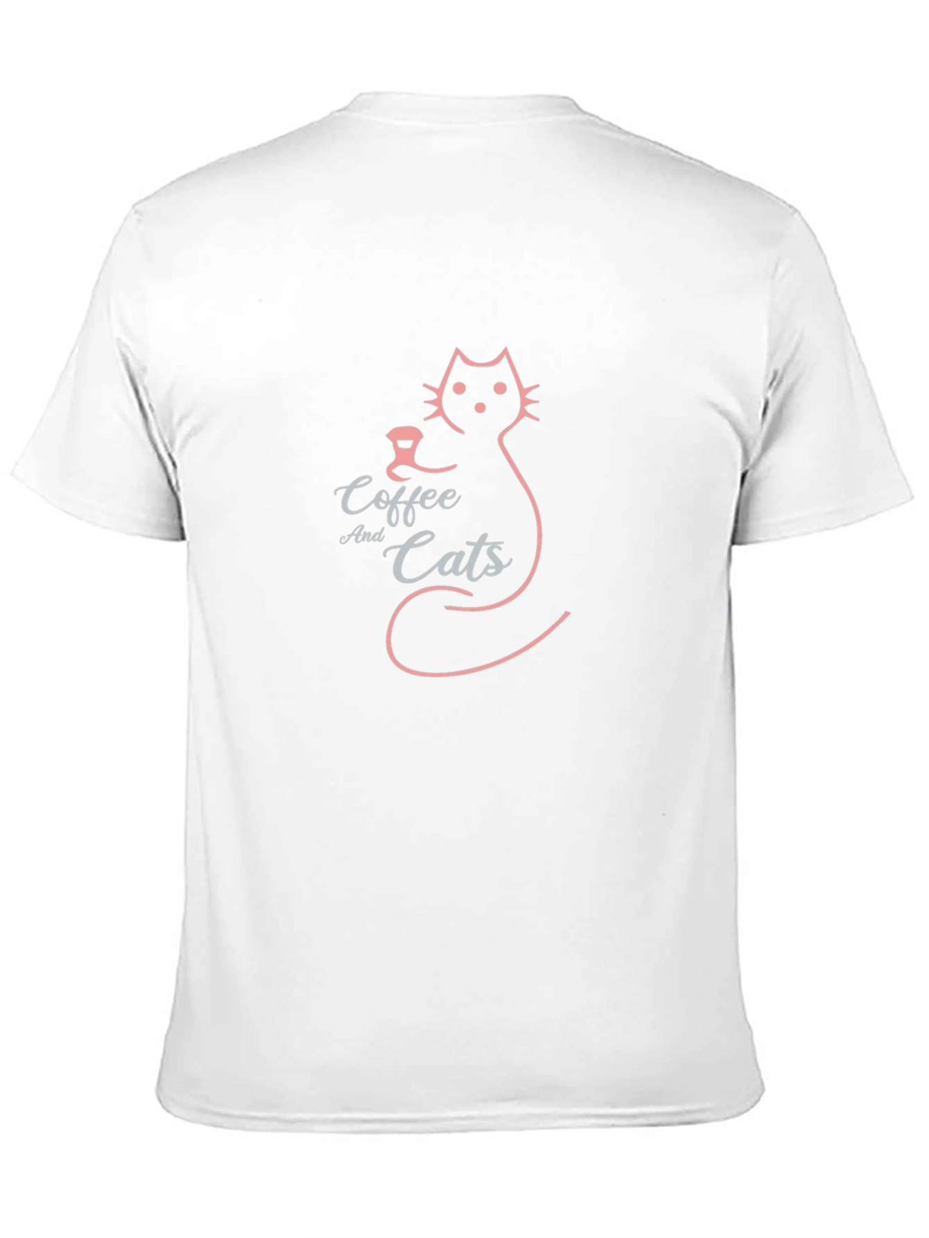 Coffee and Cats Graphic Tee - Black Cotton Blend