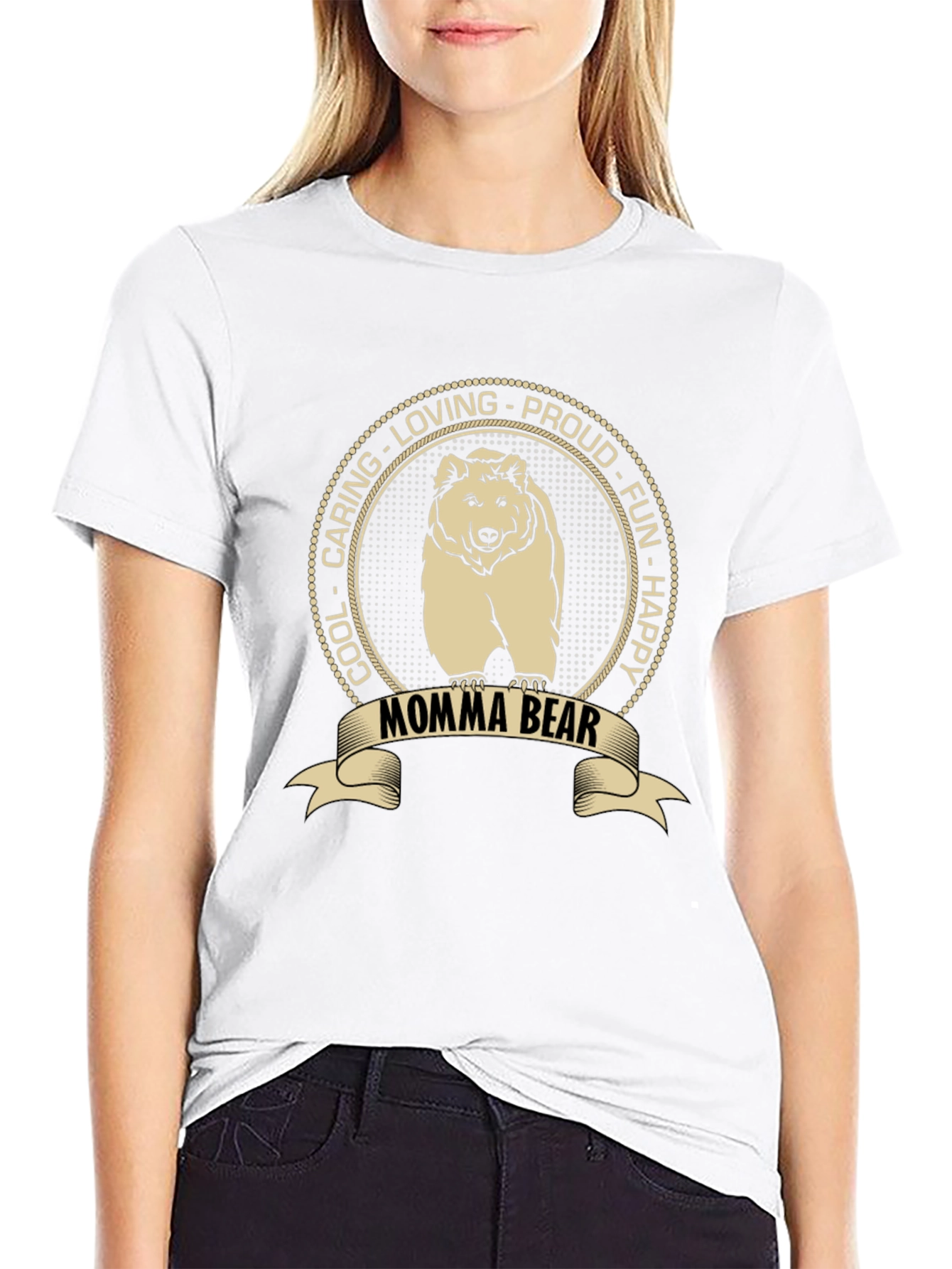 Momma Bear Graphic T-Shirt - Cool Caring Loving Proud
