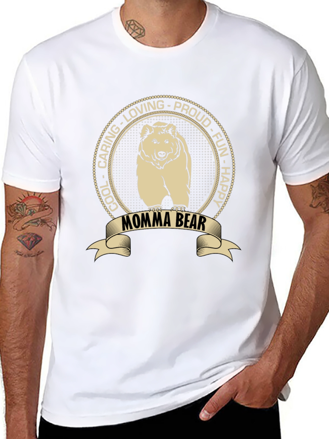 Momma Bear Graphic T-Shirt - Cool Caring Loving Proud