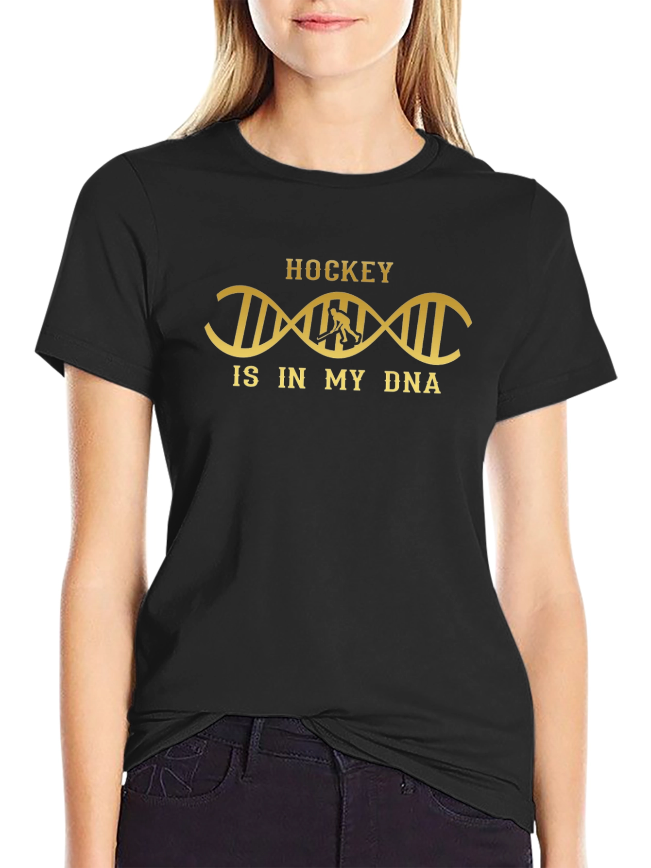 Hockey DNA T-Shirt - Black Graphic Tee