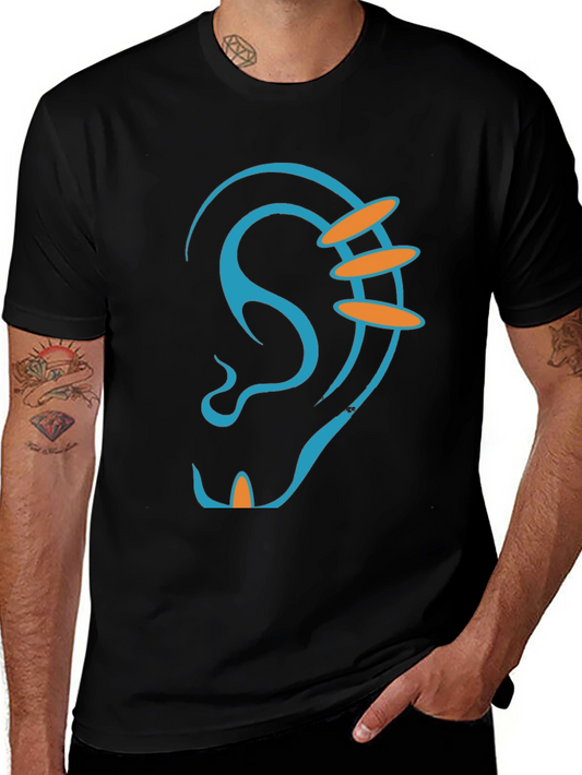 Ear Graphic T-Shirt - Unique Piercing Design