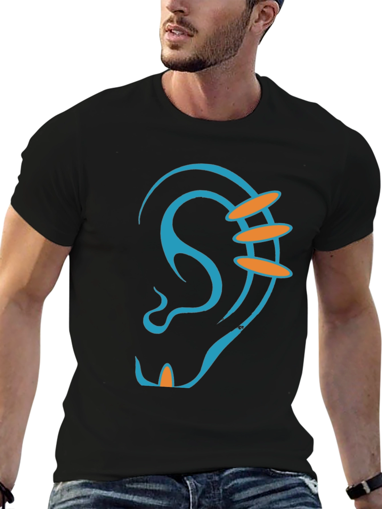 Ear Graphic T-Shirt - Unique Piercing Design