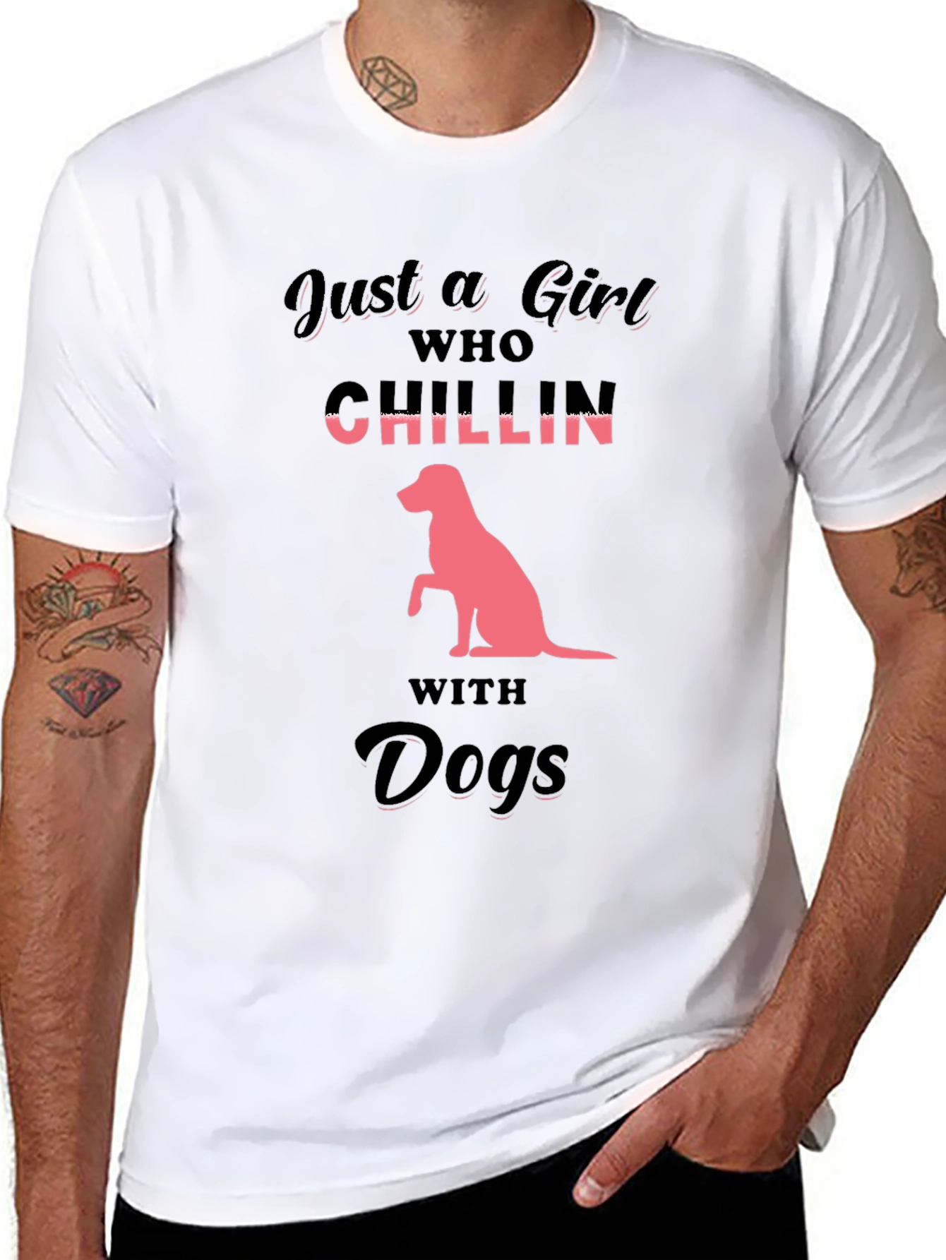 Just a Girl Who Chillin With Dogs T-Shirt