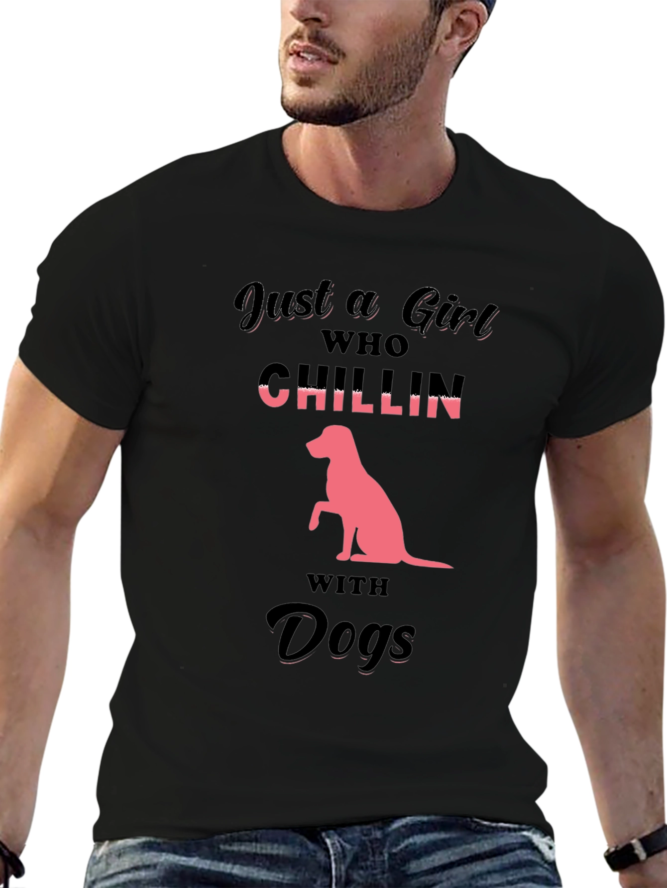 Just a Girl Who Chillin With Dogs T-Shirt