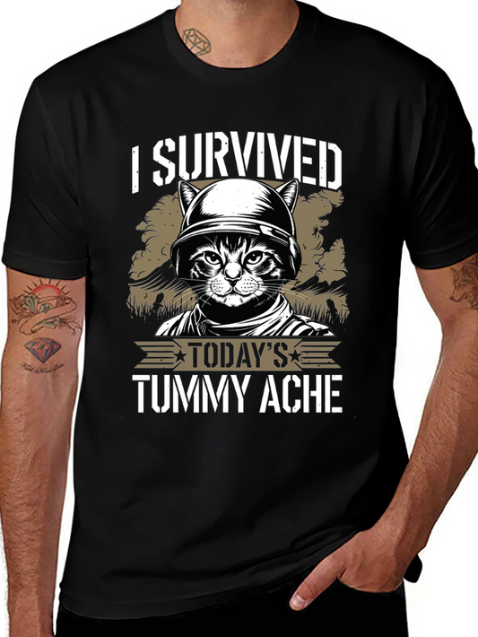 I Survived Tummy Ache Cat T-Shirt