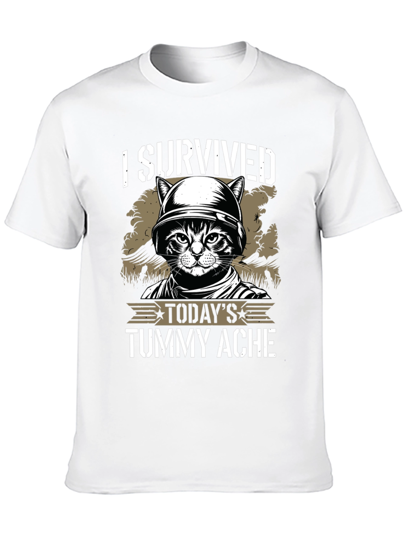 I Survived Tummy Ache Cat T-Shirt