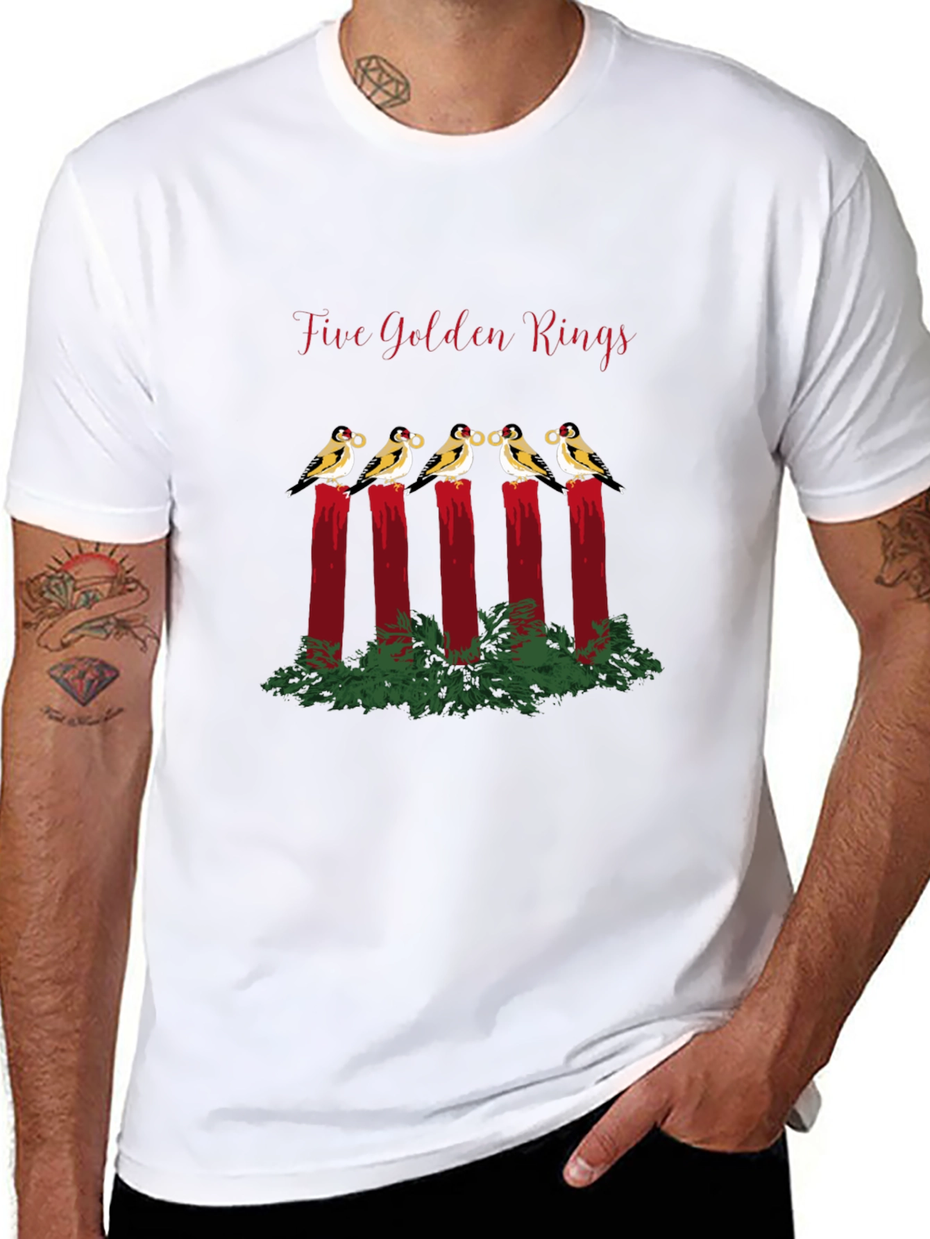 Five Golden Rings T-Shirt - Holiday Cheer!