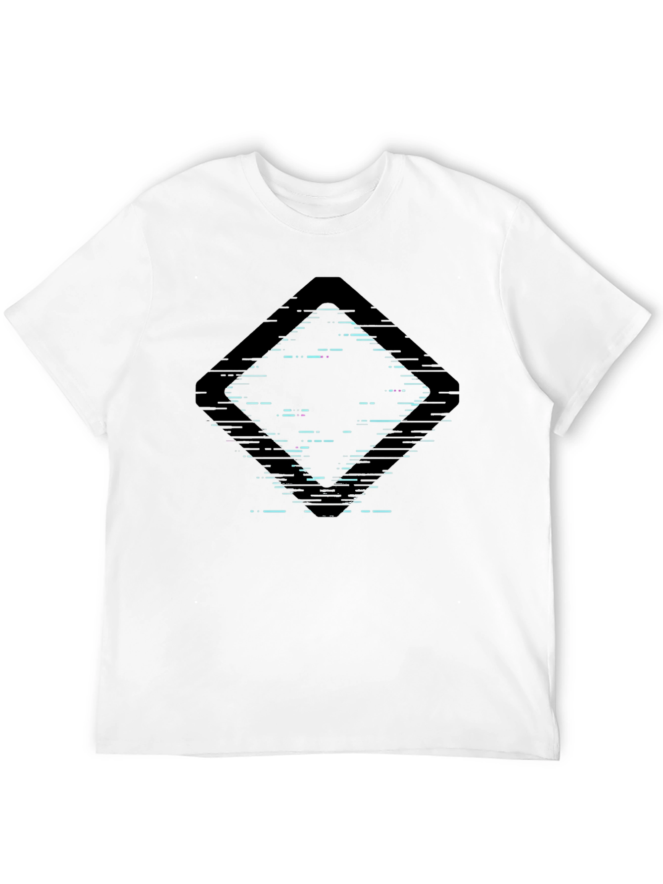 Abstract Glitch Diamond Black Graphic Tee