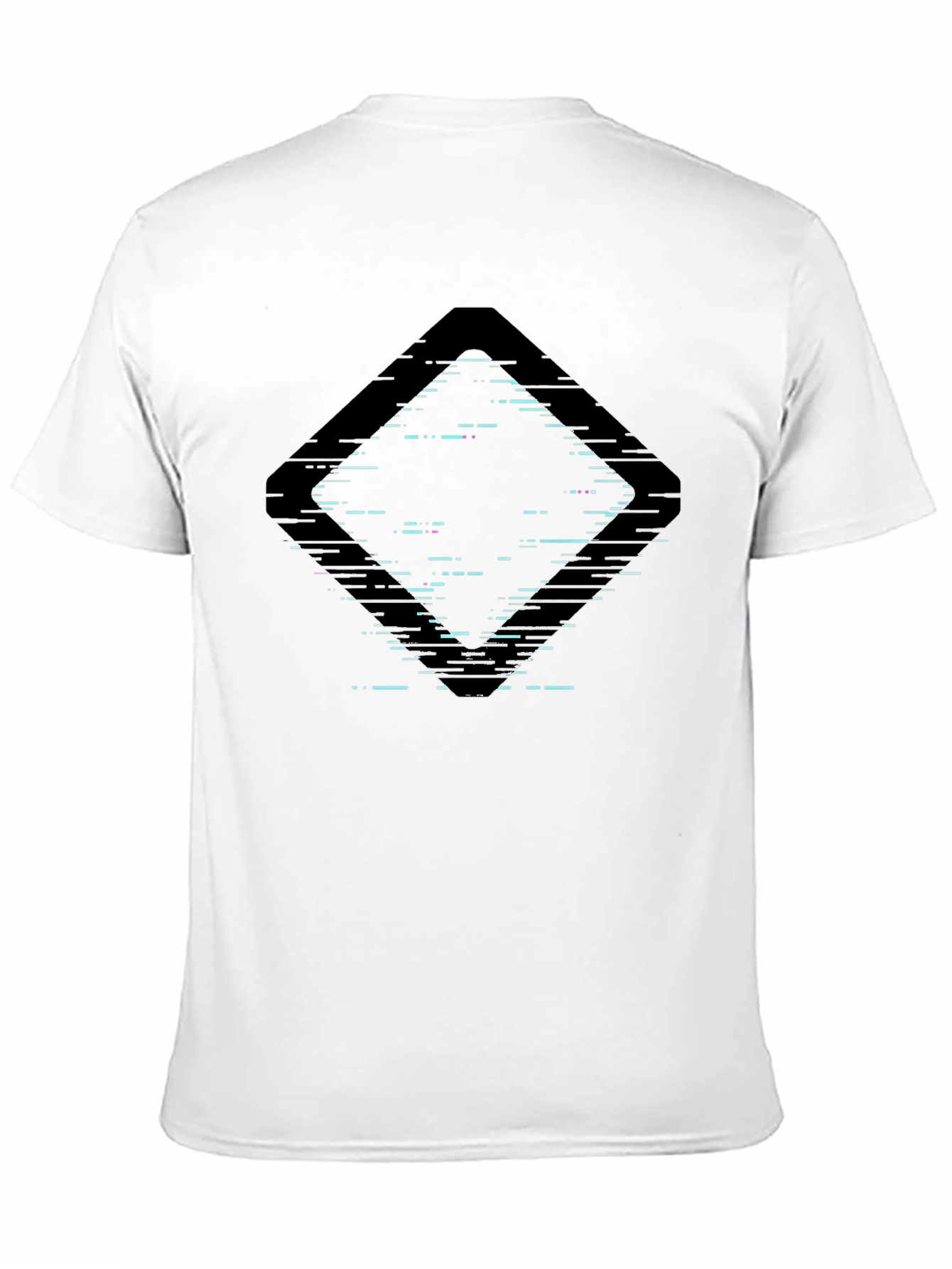 Abstract Glitch Diamond Black Graphic Tee