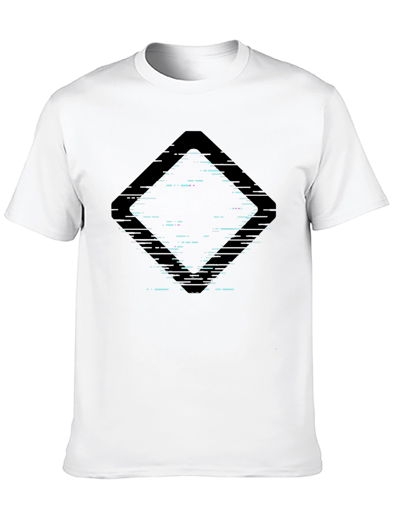 Abstract Glitch Diamond Black Graphic Tee