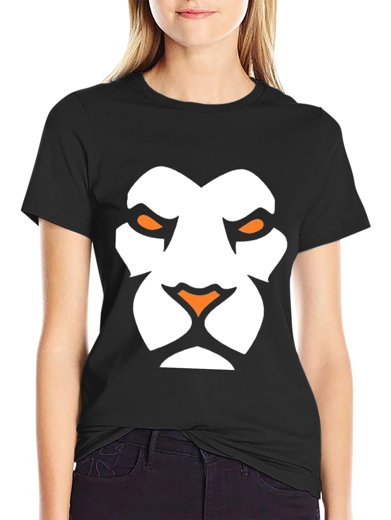 Lion Face Graphic Tee - Black