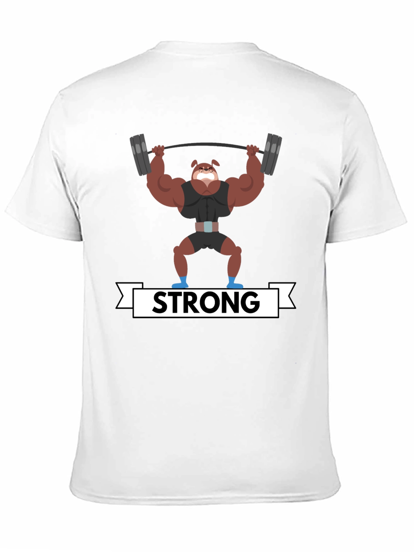 Strong Dog Lifting Weights Graphic T-Shirt