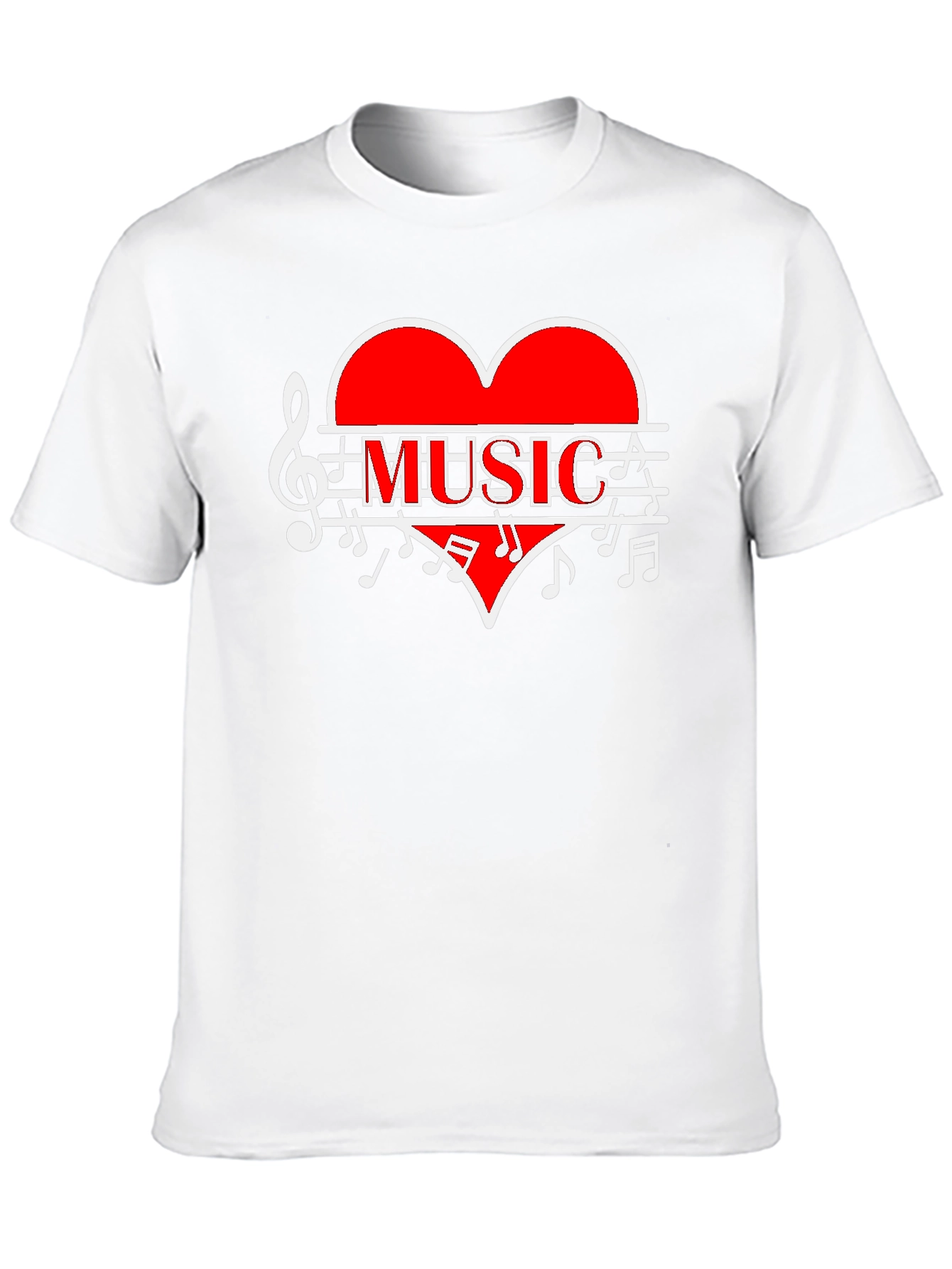 Music Heart Graphic T-Shirt - Stylish Black Tee