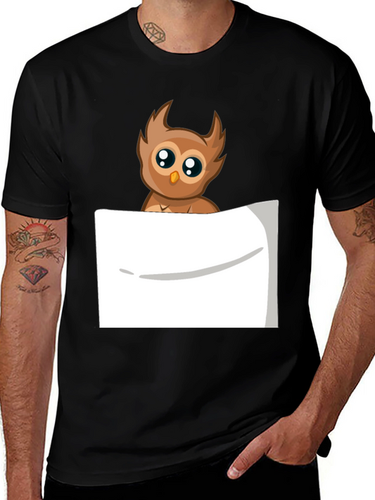 Owl Pocket Print Tee - Soft Cotton Blend