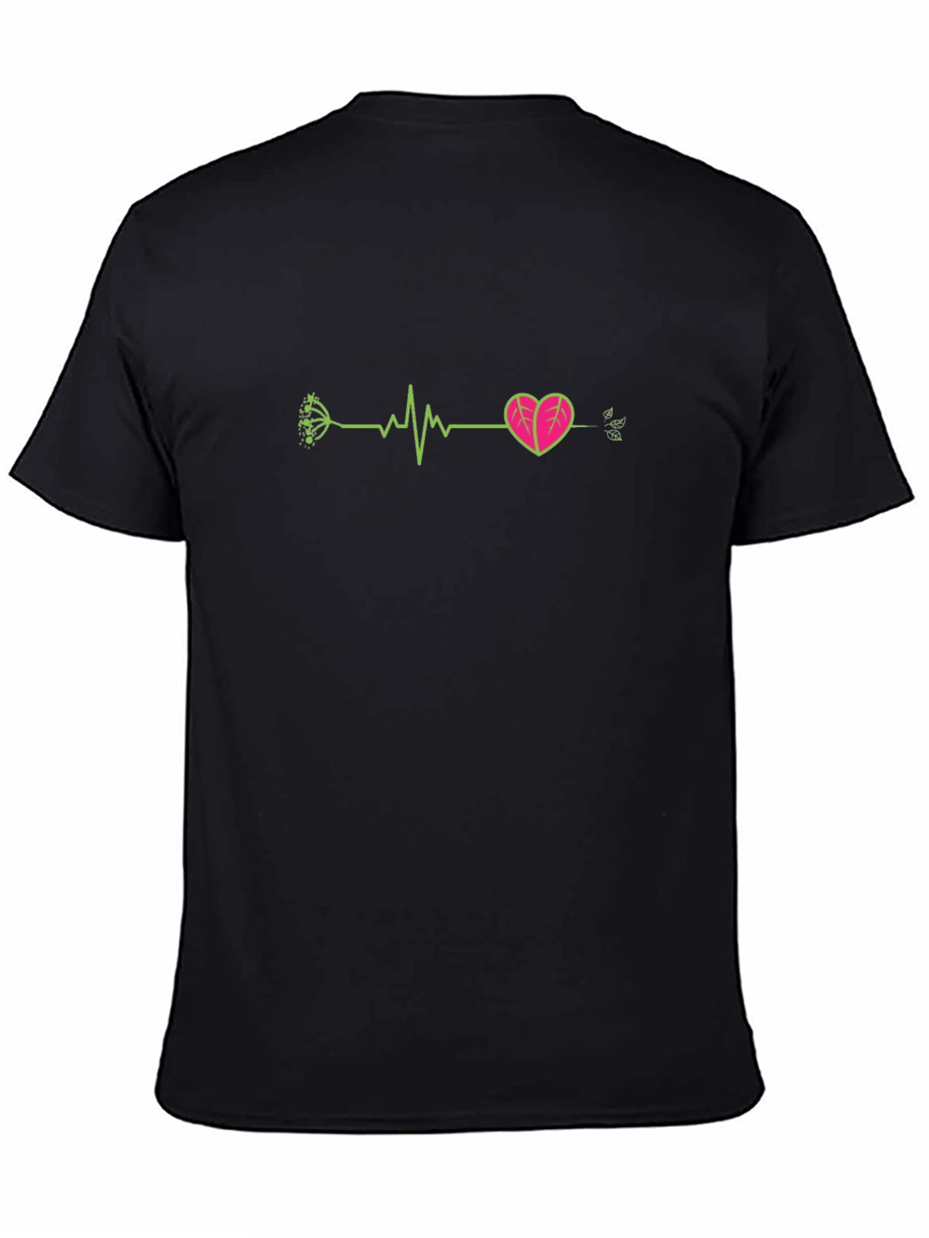 Heartbeat Plant Life Black T-Shirt