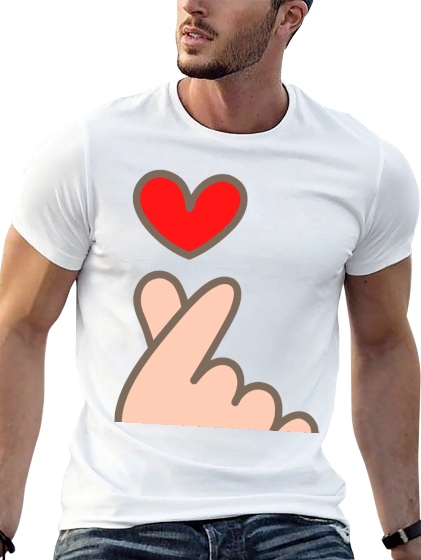 Finger Heart Gesture Graphic Tee