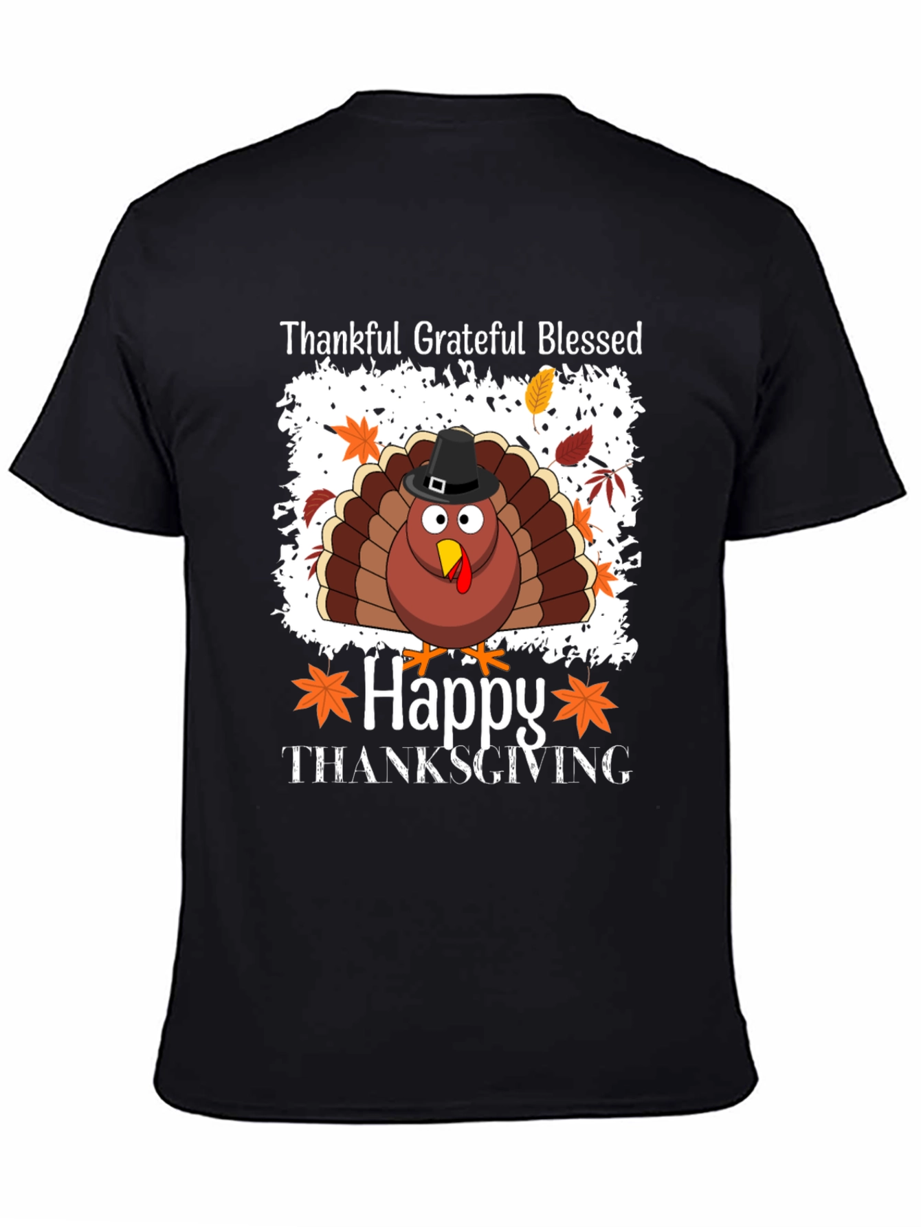 Thankful Grateful Blessed Turkey Thanksgiving T-Shirt