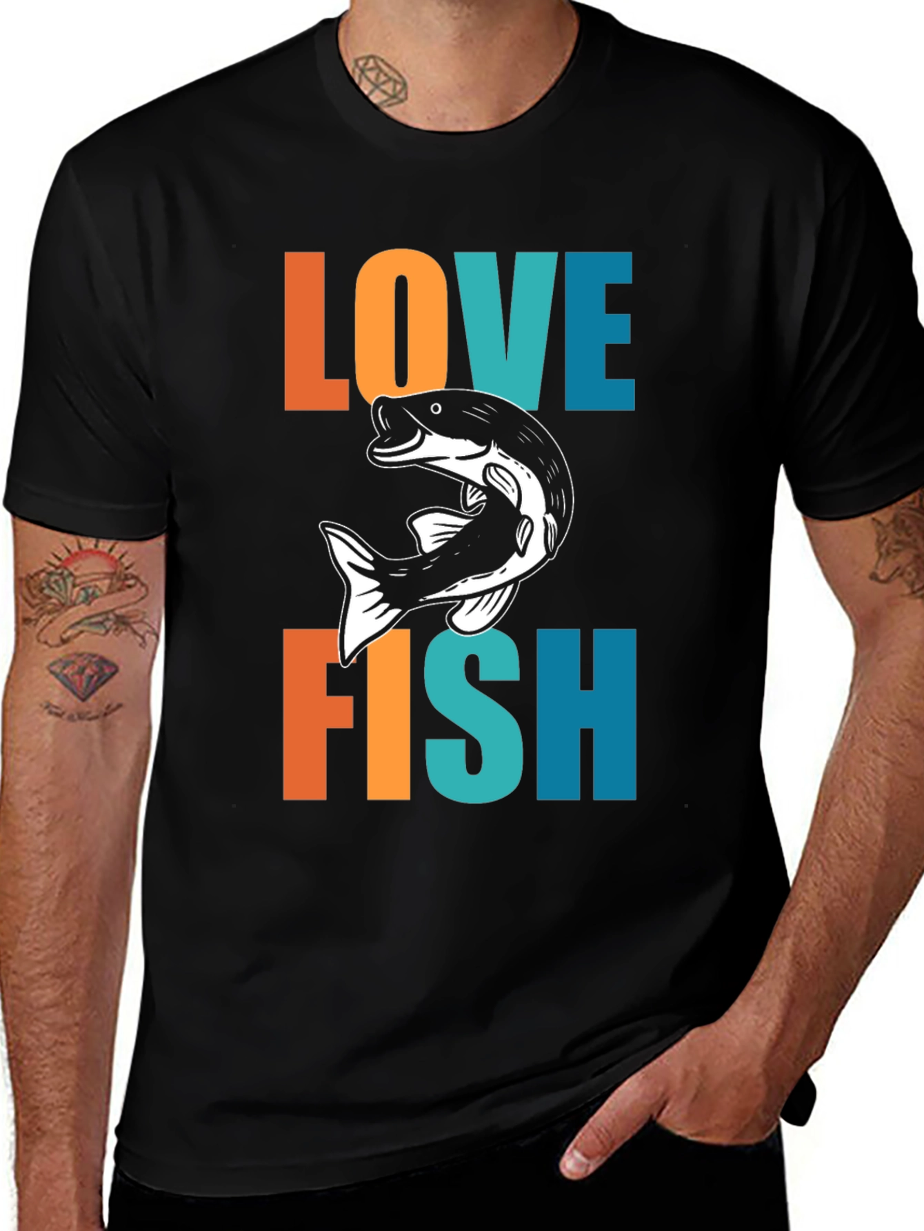 Love Fish Graphic Tee - Fisherman T-Shirt