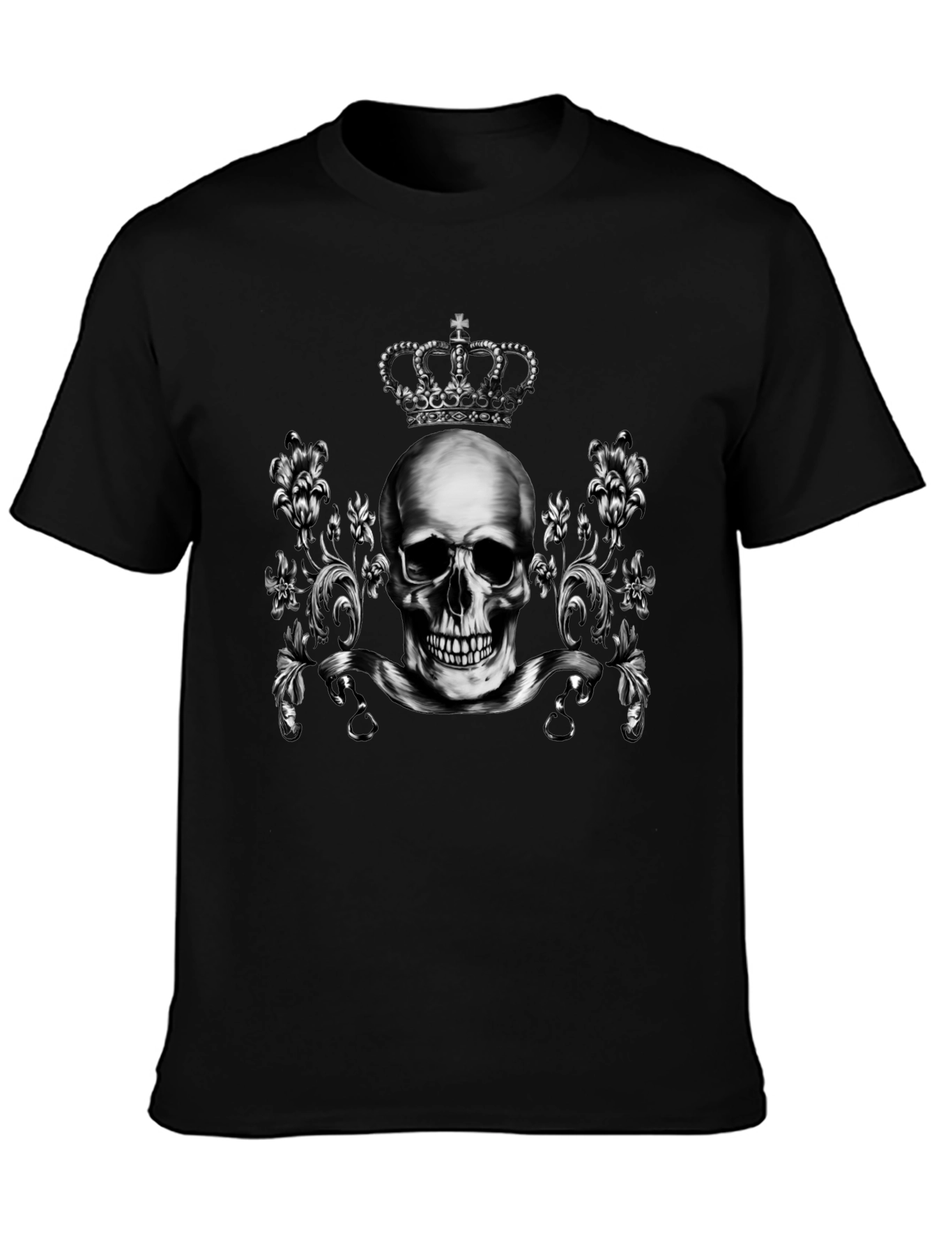 Skull & Crown Graphic Tee - Mens Black T-Shirt