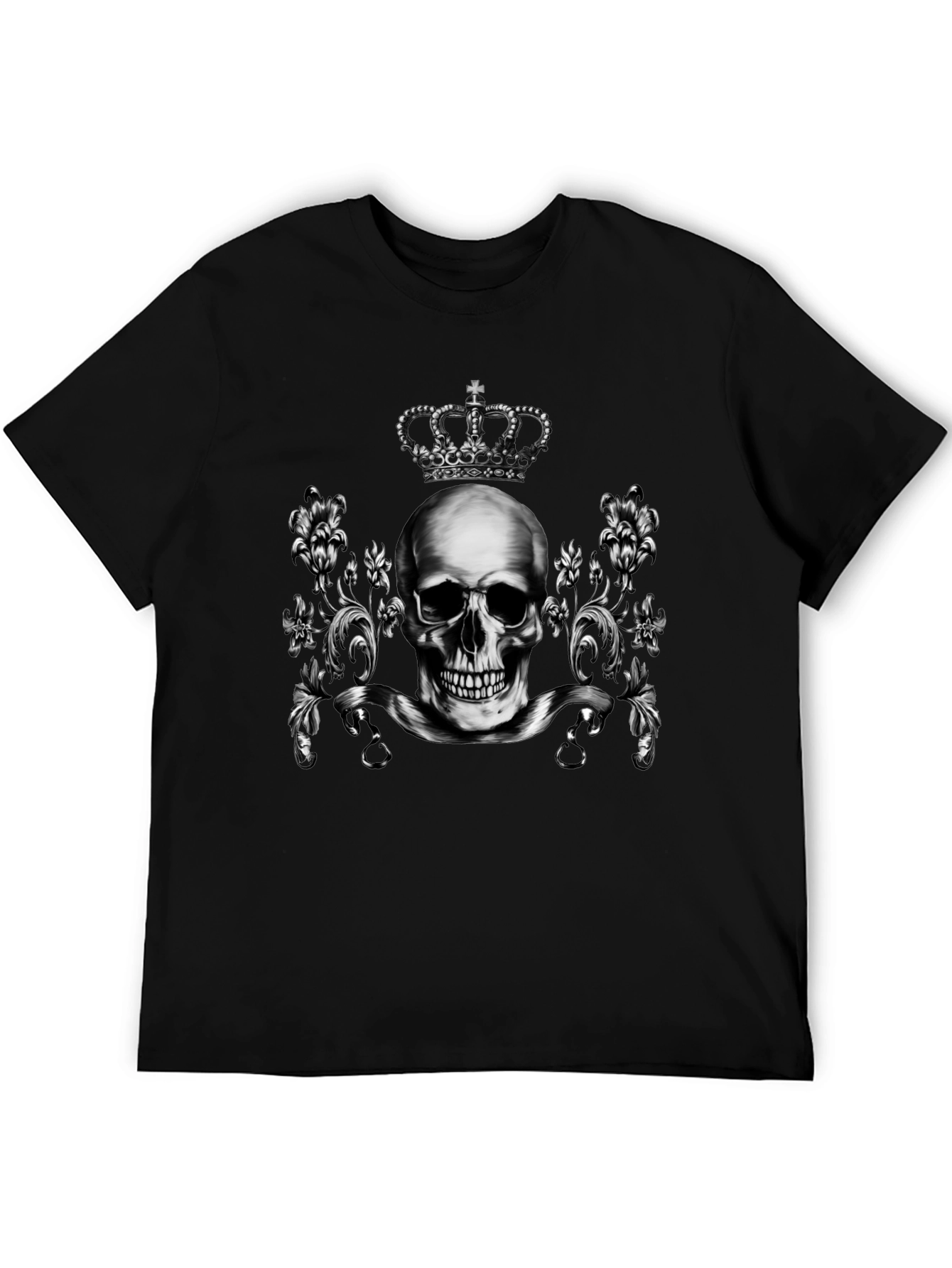 Skull & Crown Graphic Tee - Mens Black T-Shirt
