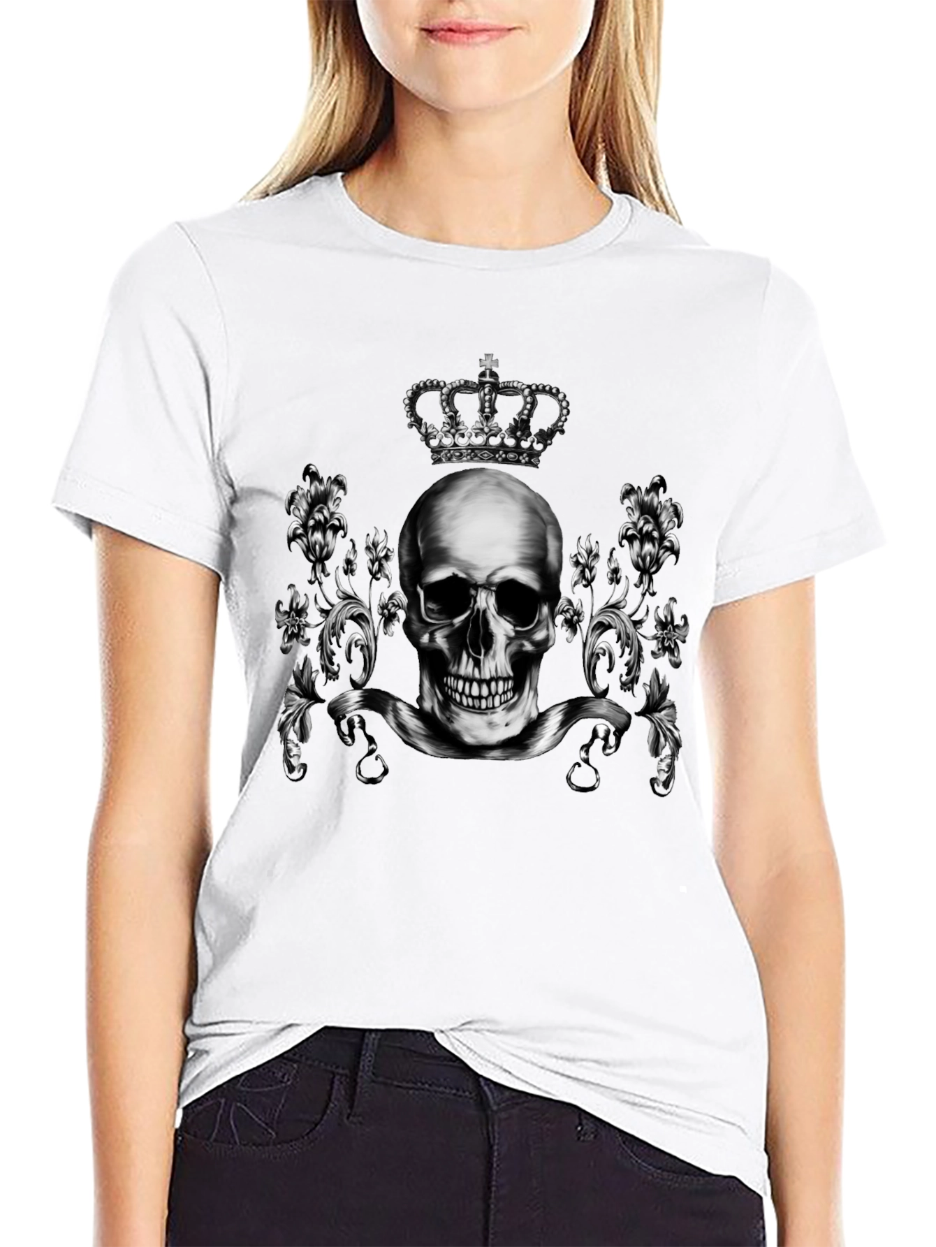 Skull & Crown Graphic Tee - Mens Black T-Shirt