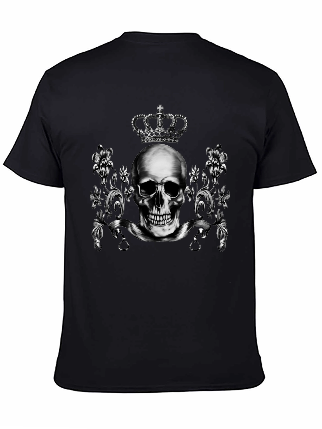 Skull & Crown Graphic Tee - Mens Black T-Shirt