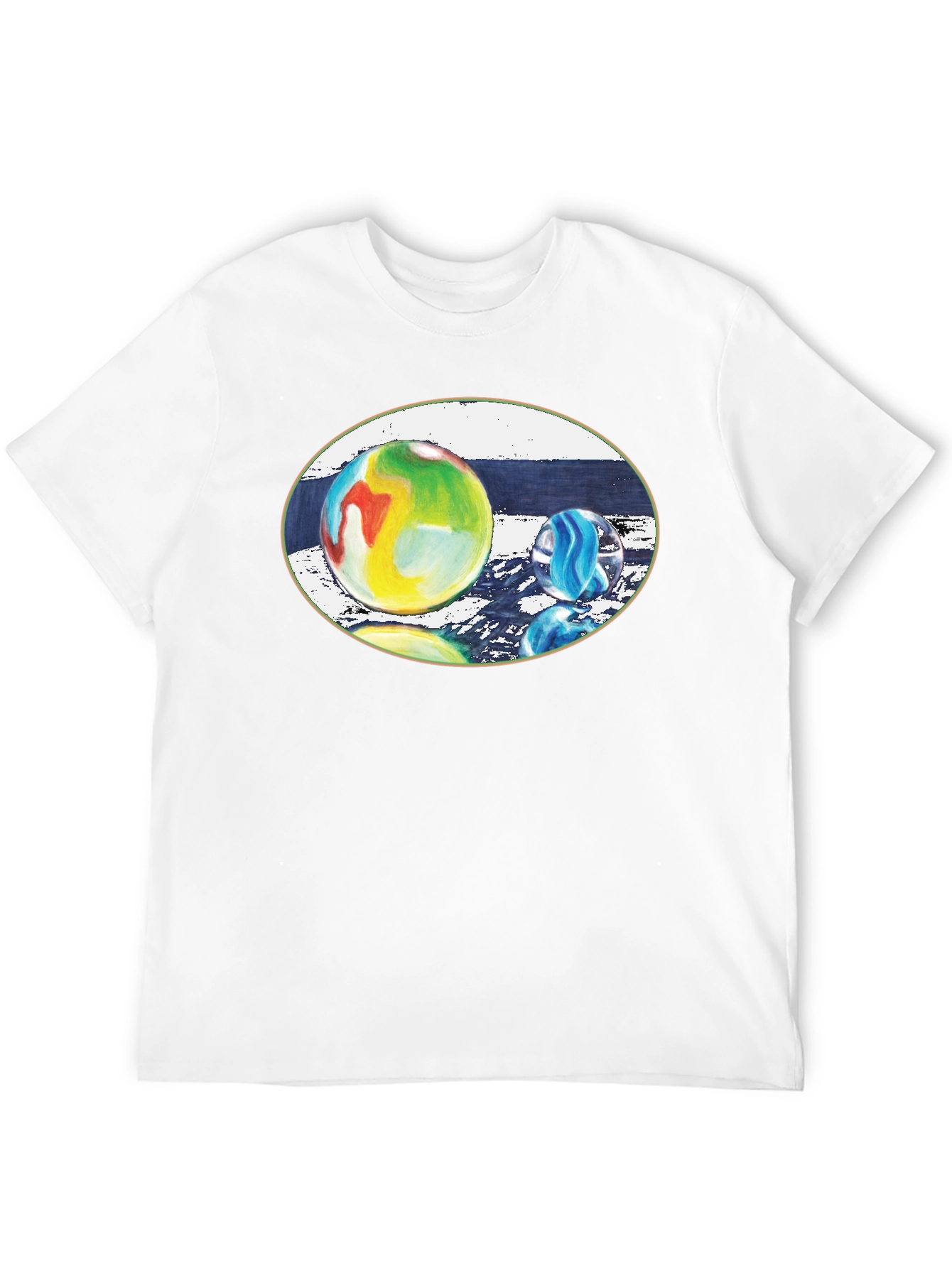 Artistic Marbles Graphic T-Shirt - Black