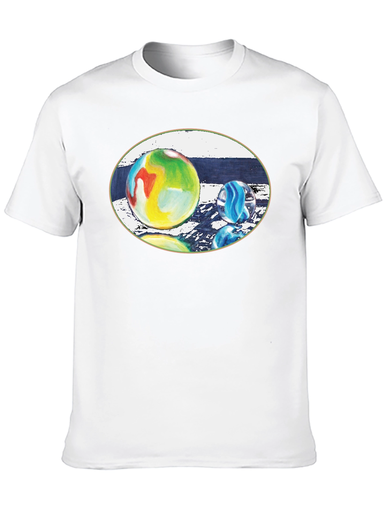 Artistic Marbles Graphic T-Shirt - Black