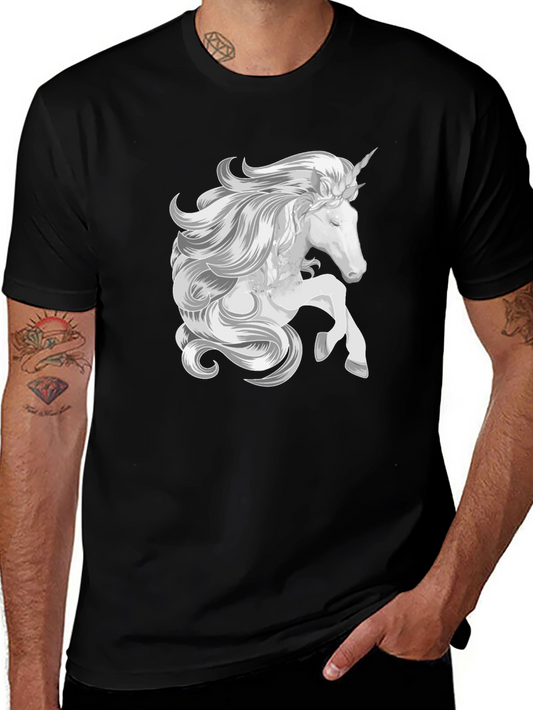 Unicorn Graphic Black T-Shirt - Fantasy Style