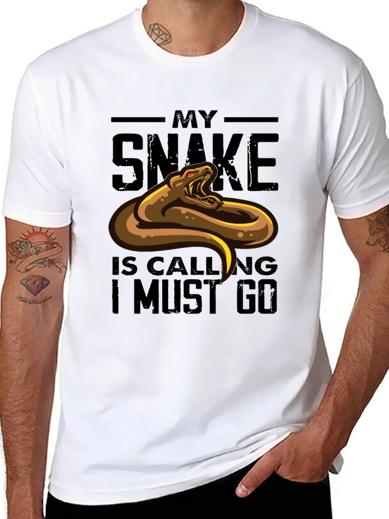 My Snake is Calling Funny Graphic T-Shirt