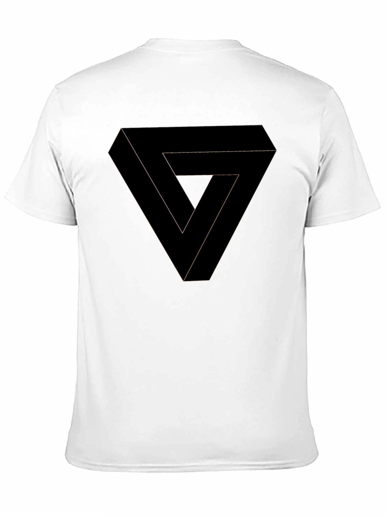 Optical Illusion Triangle Graphic Tee - Black Cotton Shirt