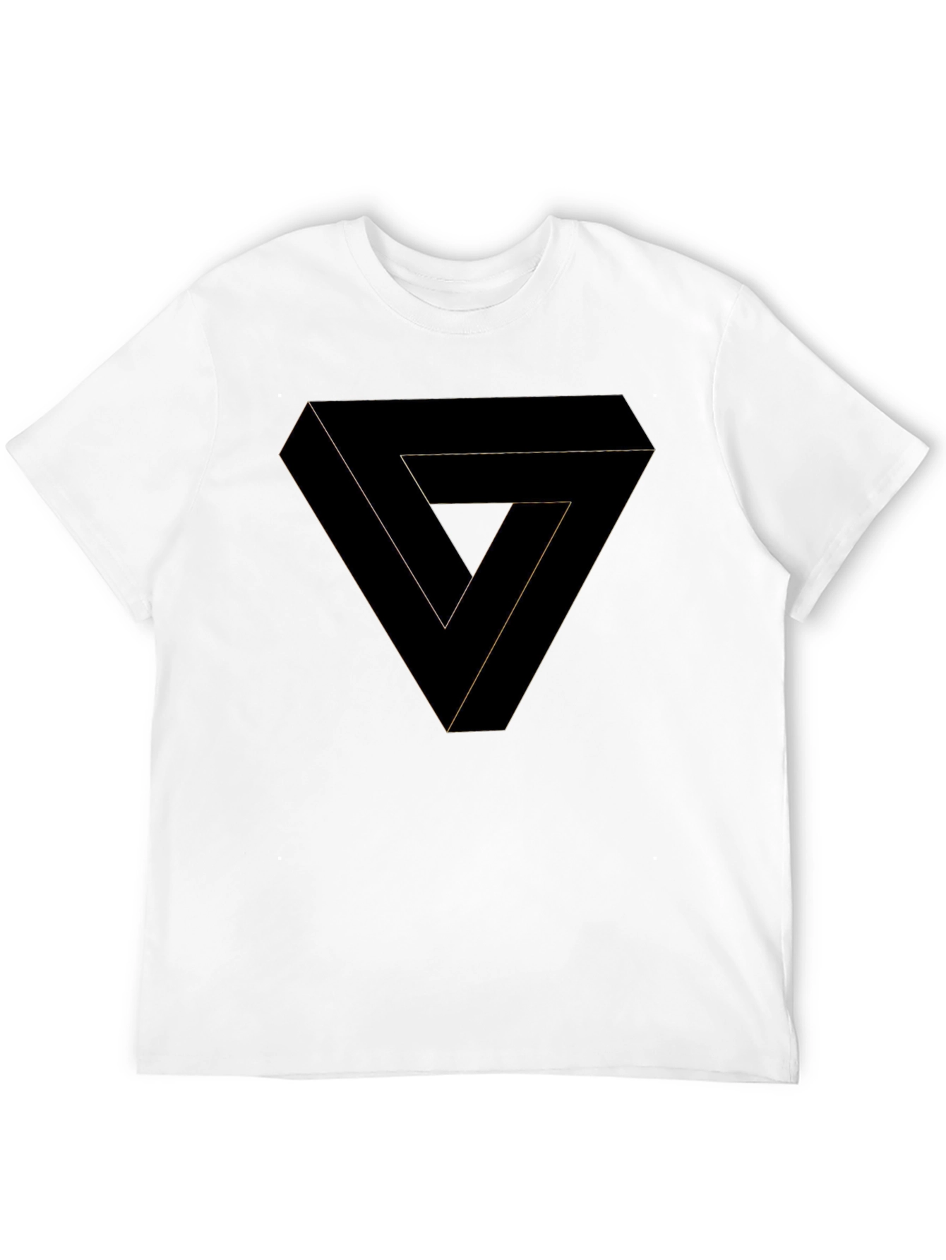 Optical Illusion Triangle Graphic Tee - Black Cotton Shirt