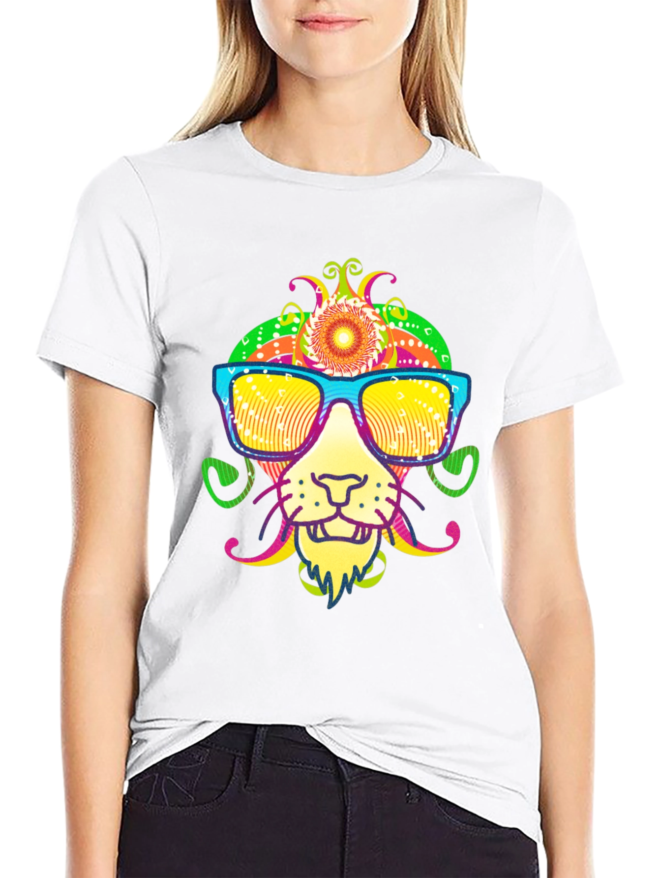 Cool Lion Graphic Tee - Quirky Animal Print