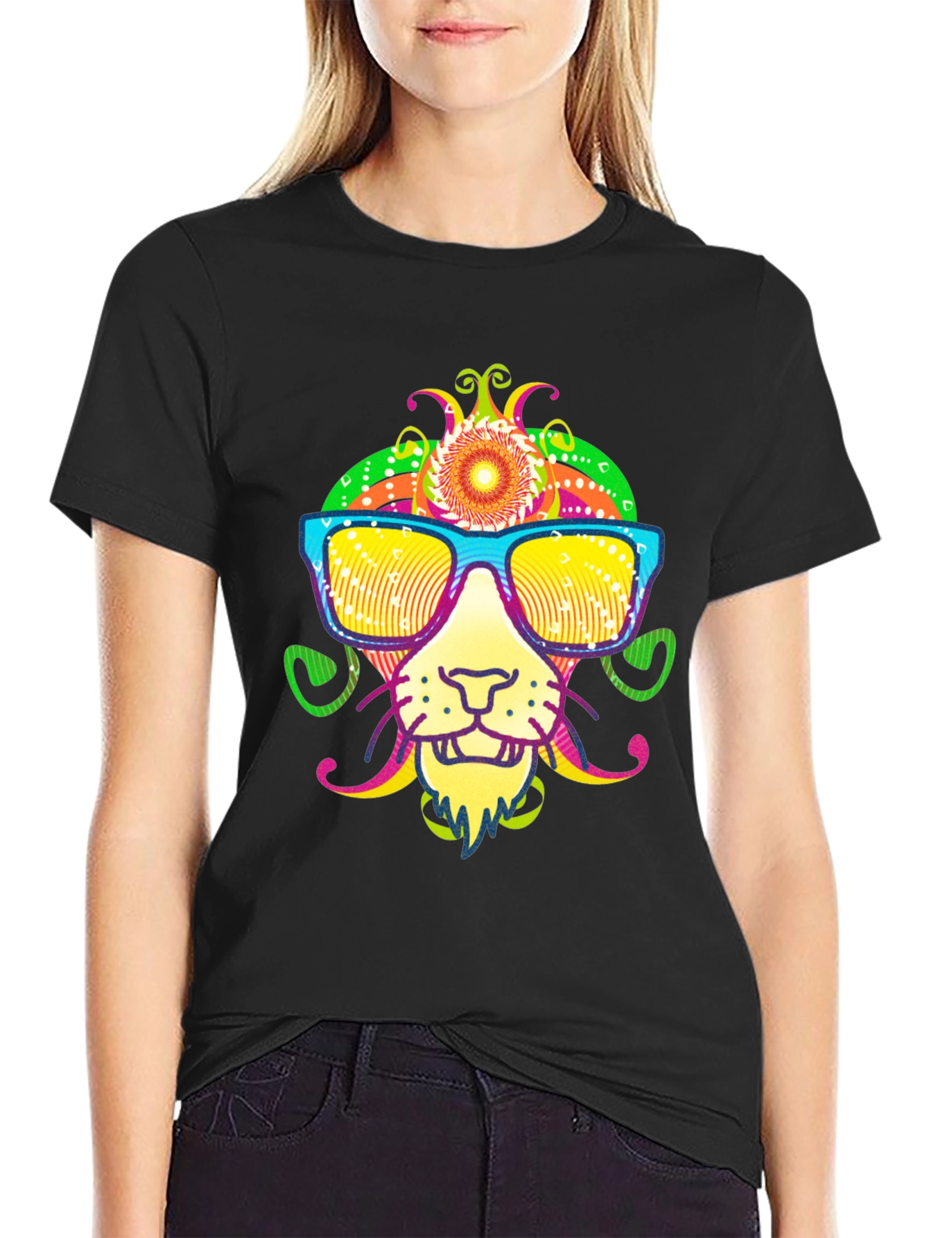 Cool Lion Graphic Tee - Quirky Animal Print