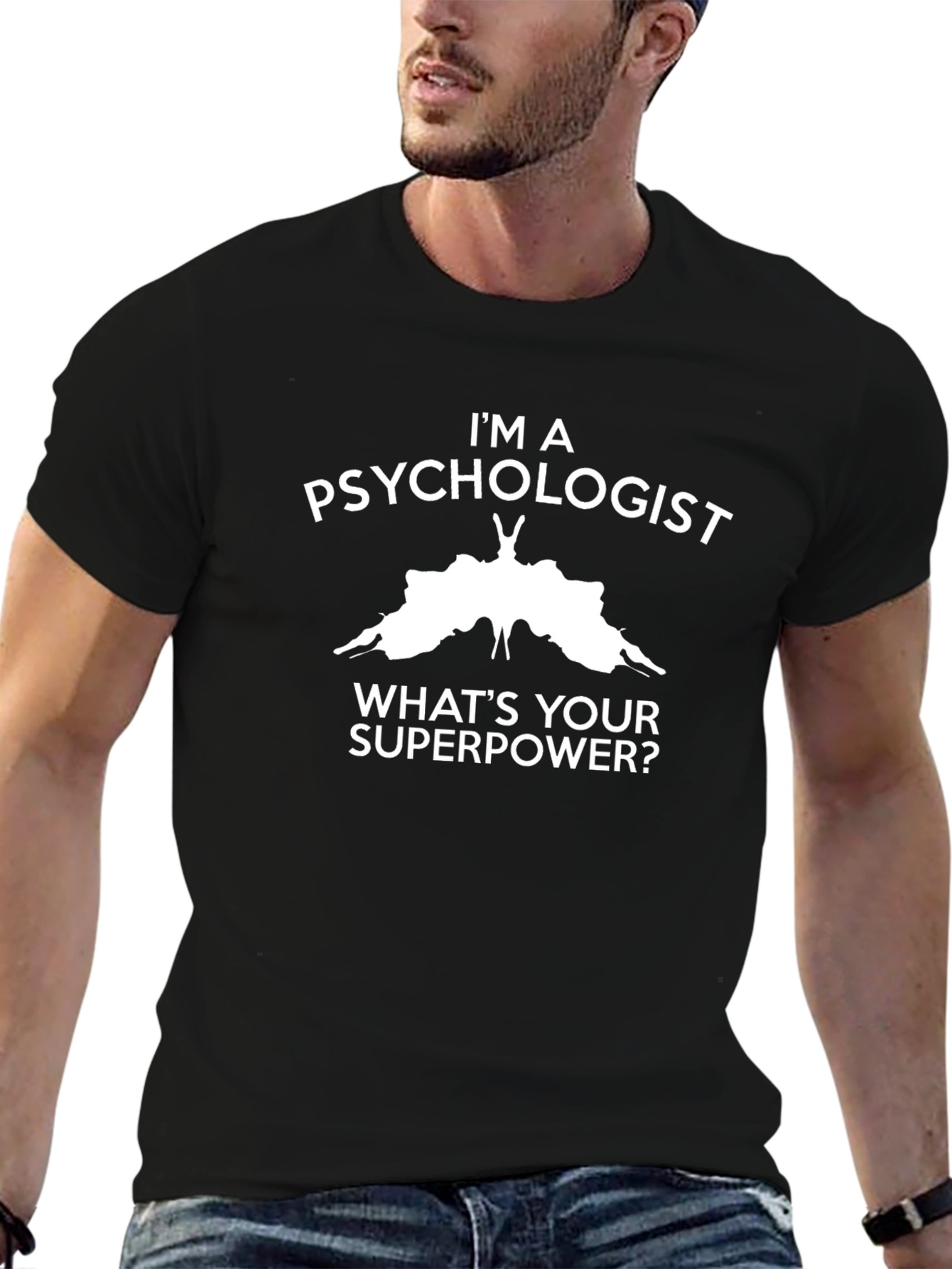 Psychologist Superpower Black Graphic Tee