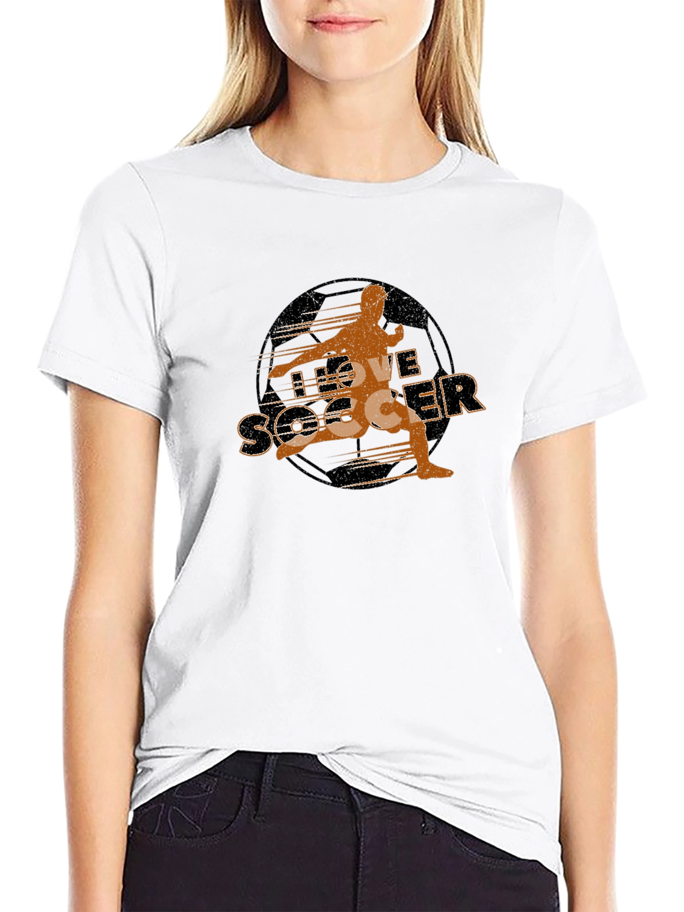 I Love Soccer Graphic Tee - Black