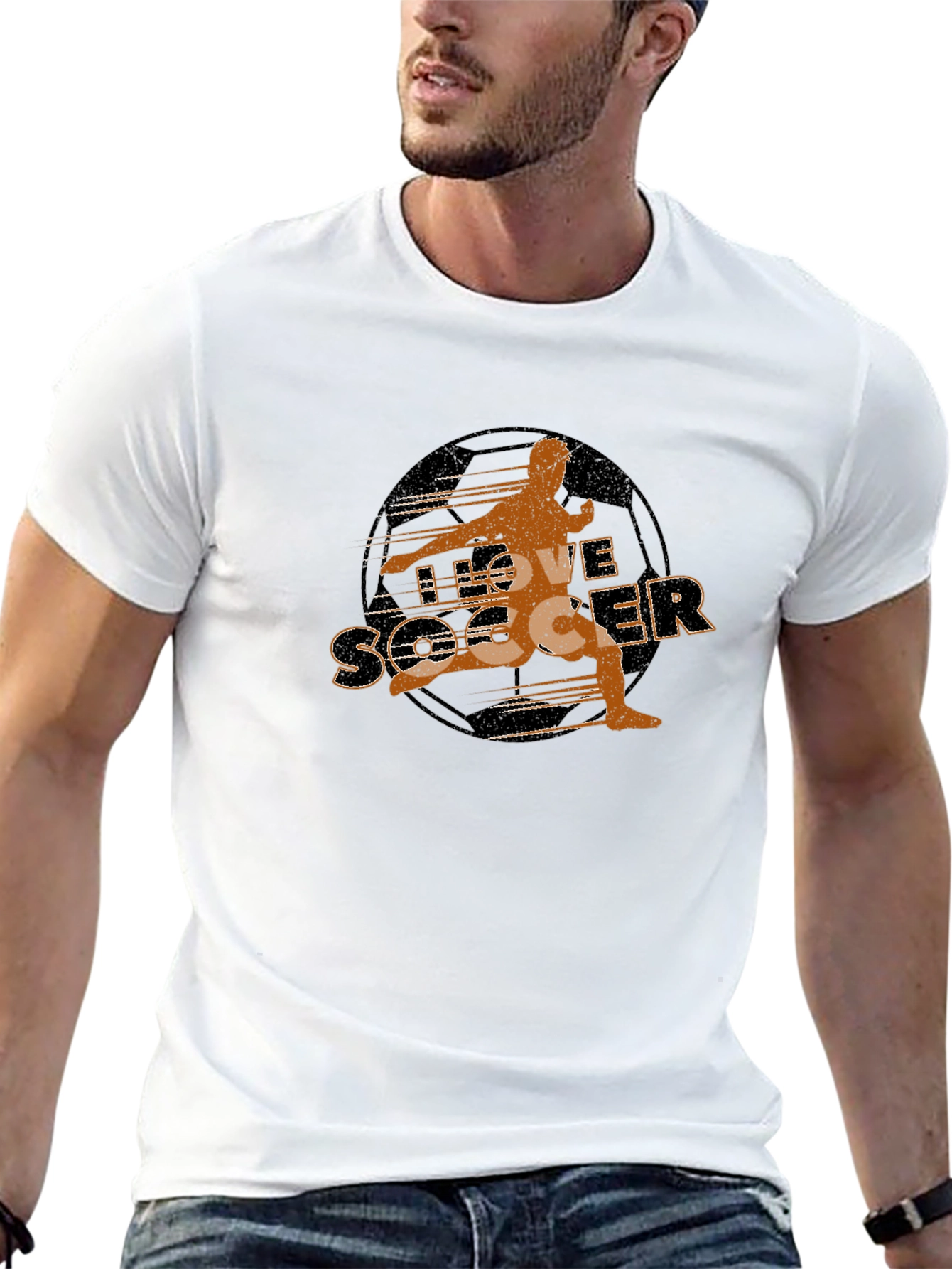 I Love Soccer Graphic Tee - Black
