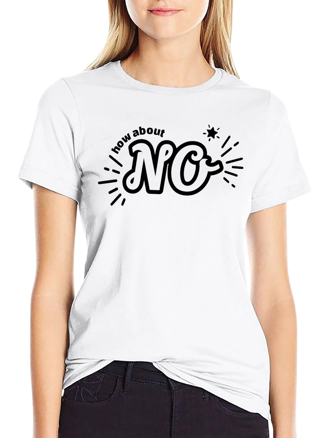 How About NO Black Graphic T-Shirt