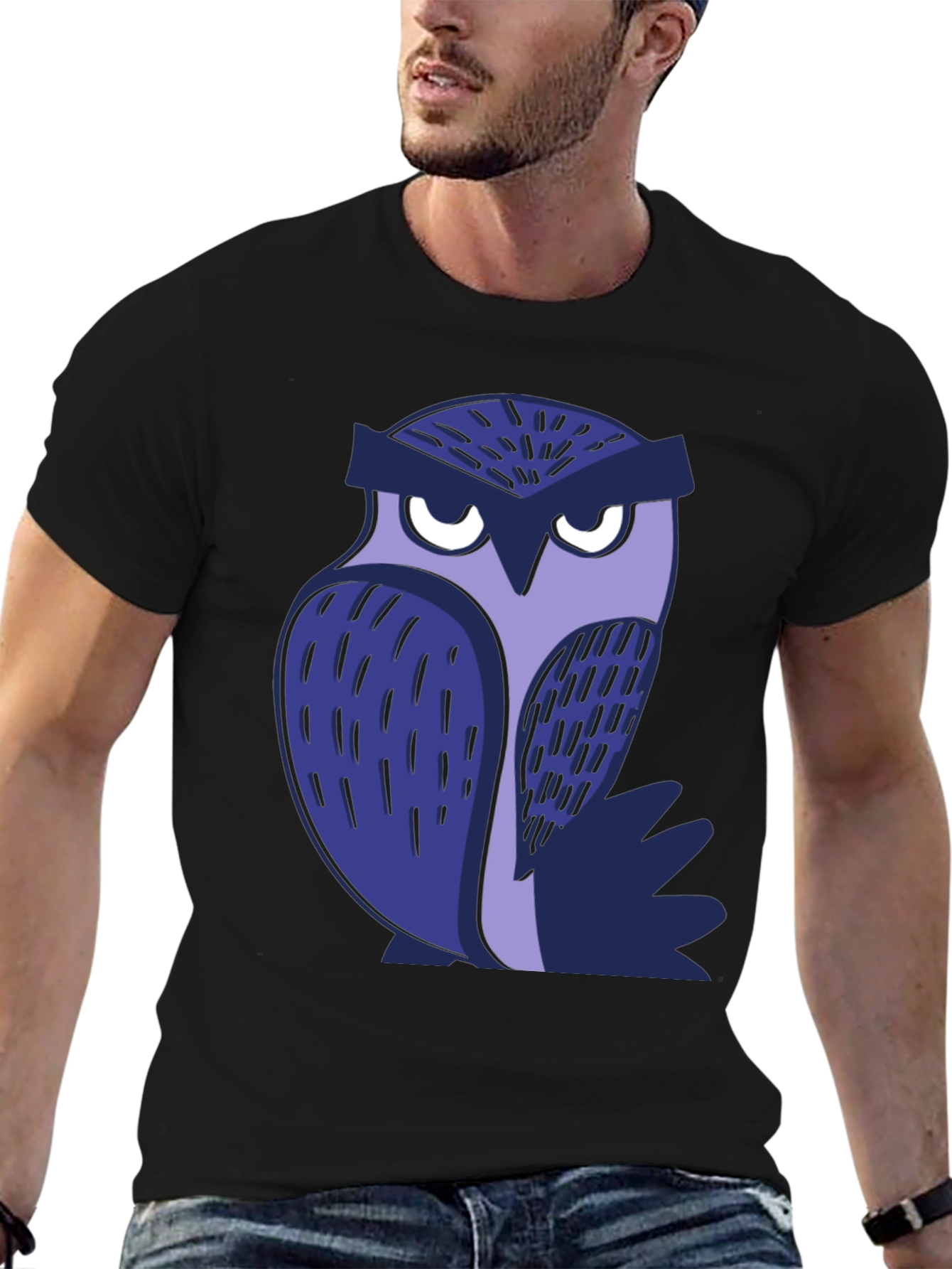 Cool Owl Graphic Tee - Black Unisex T-Shirt