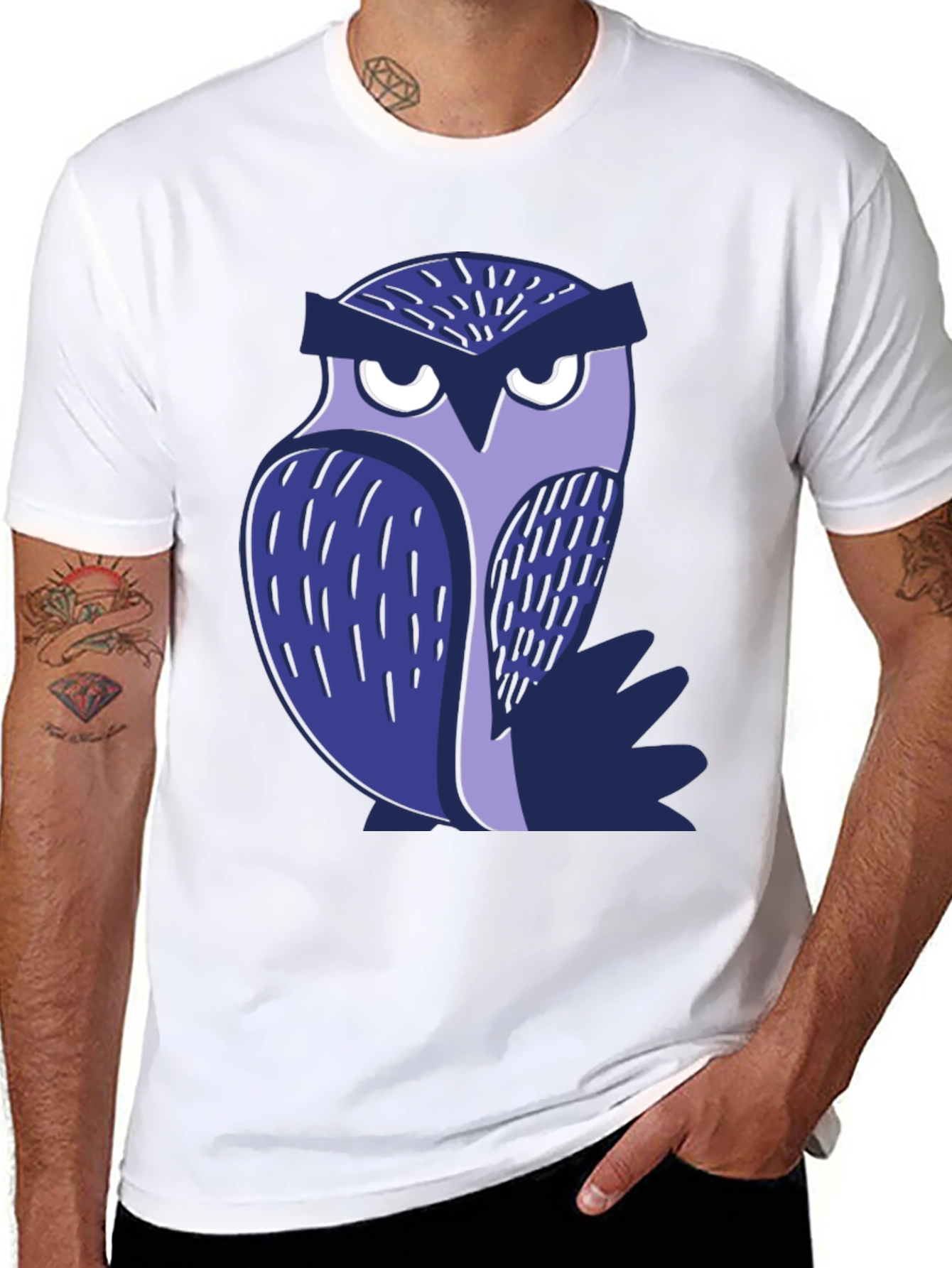 Cool Owl Graphic Tee - Black Unisex T-Shirt