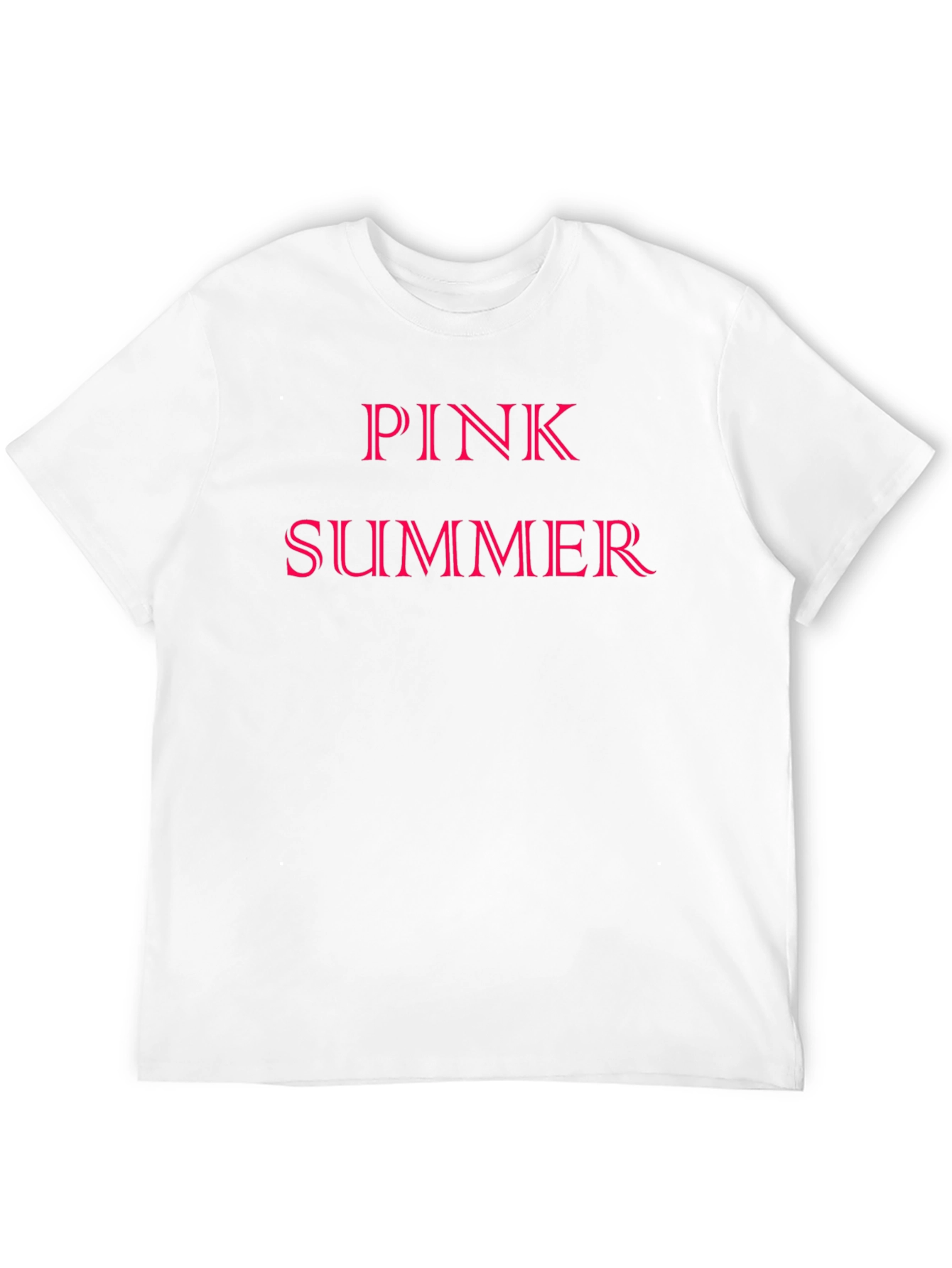 Pink Summer Graphic Tee - Black Cotton T-Shirt