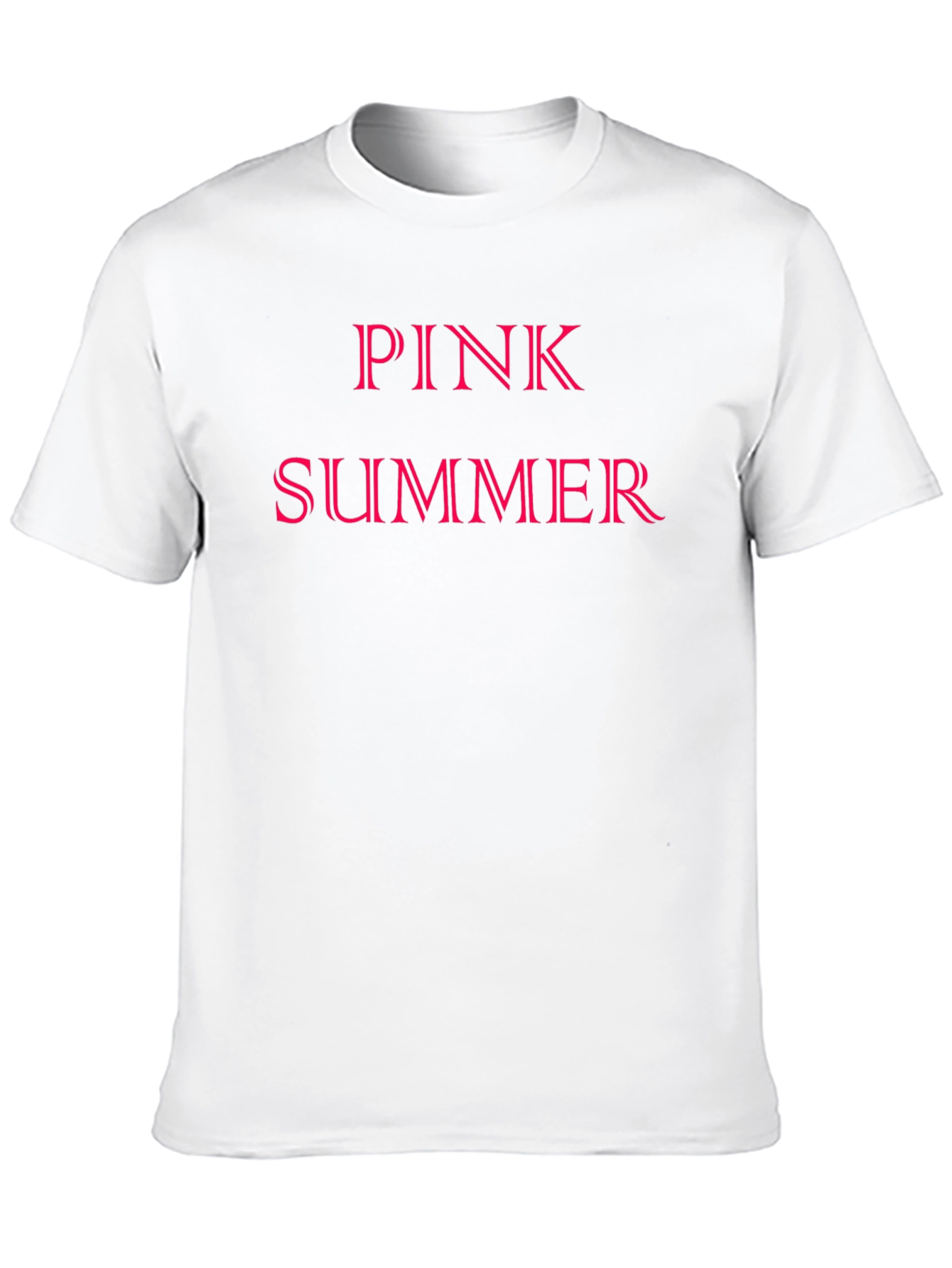 Pink Summer Graphic Tee - Black Cotton T-Shirt