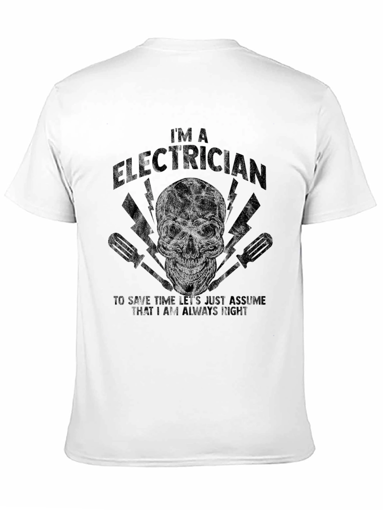 Electrician Skull Graphic T-Shirt - Always Right