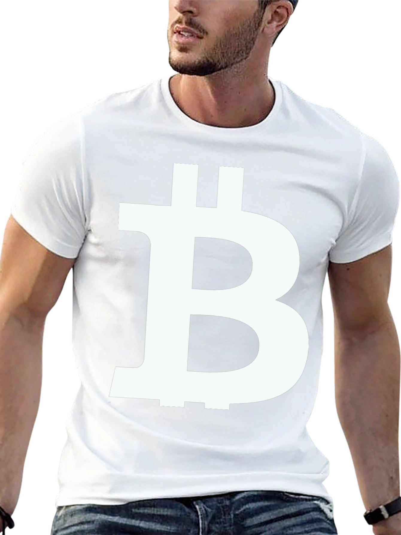 Bitcoin Symbol Graphic T-Shirt - Black Cotton