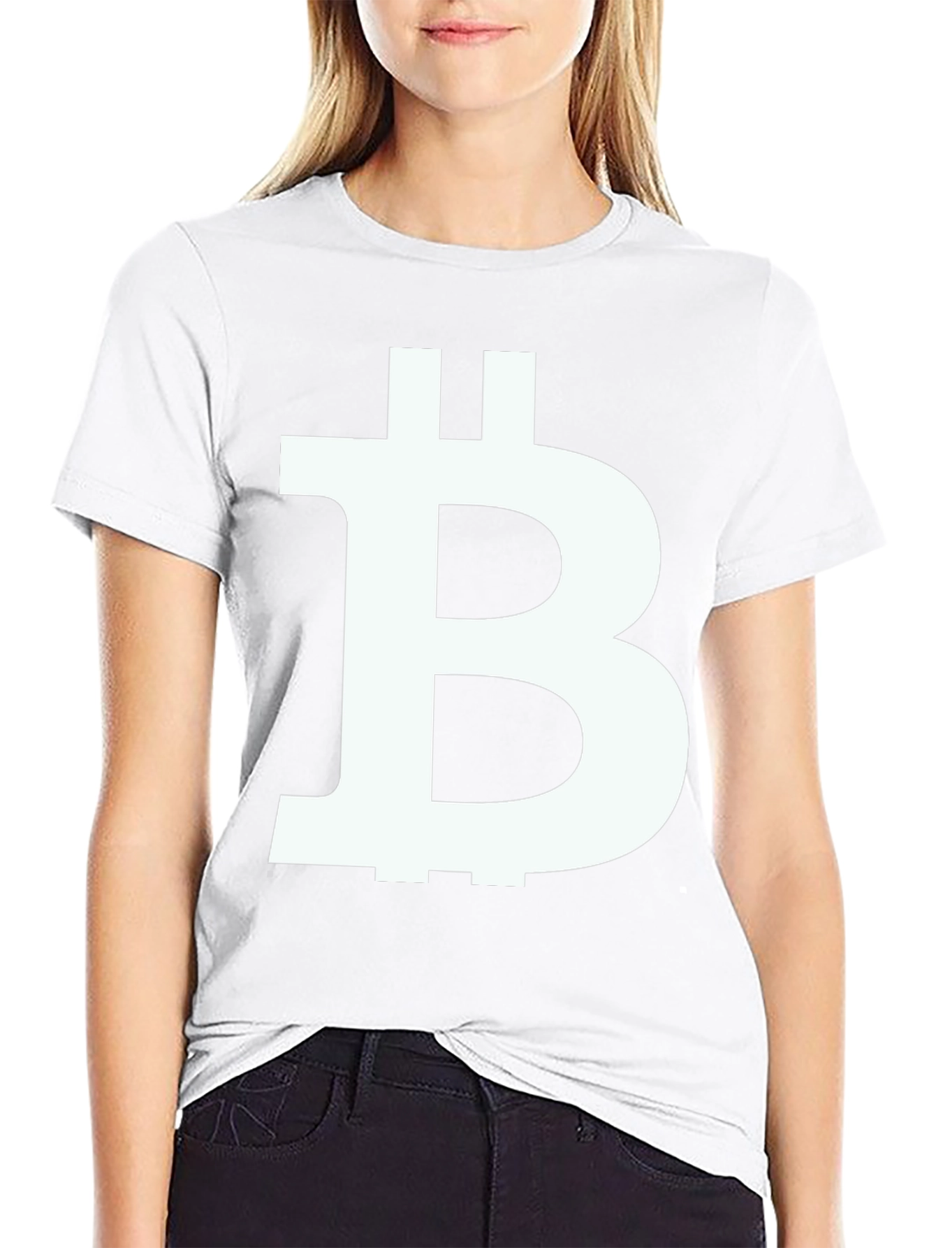 Bitcoin Symbol Graphic T-Shirt - Black Cotton